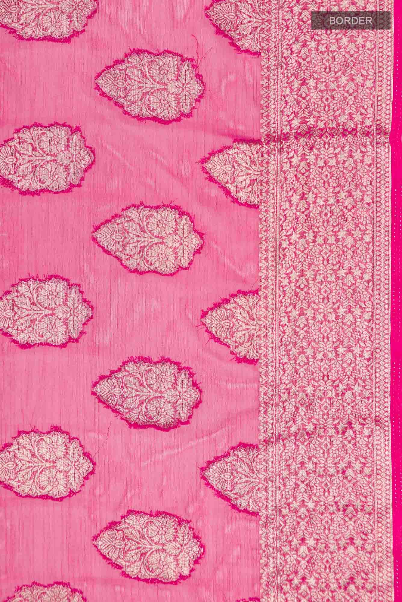 Pink Blended Chiffon Saree