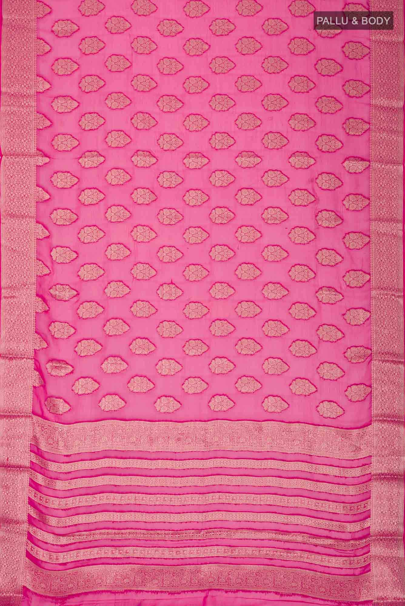 Pink Blended Chiffon Saree