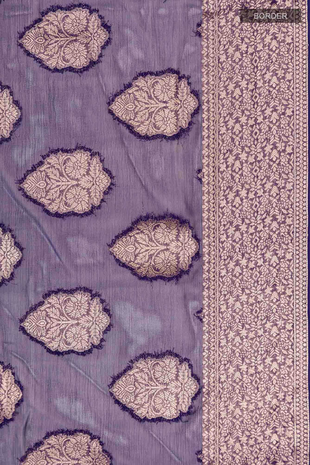Blue Blended Chiffon Saree