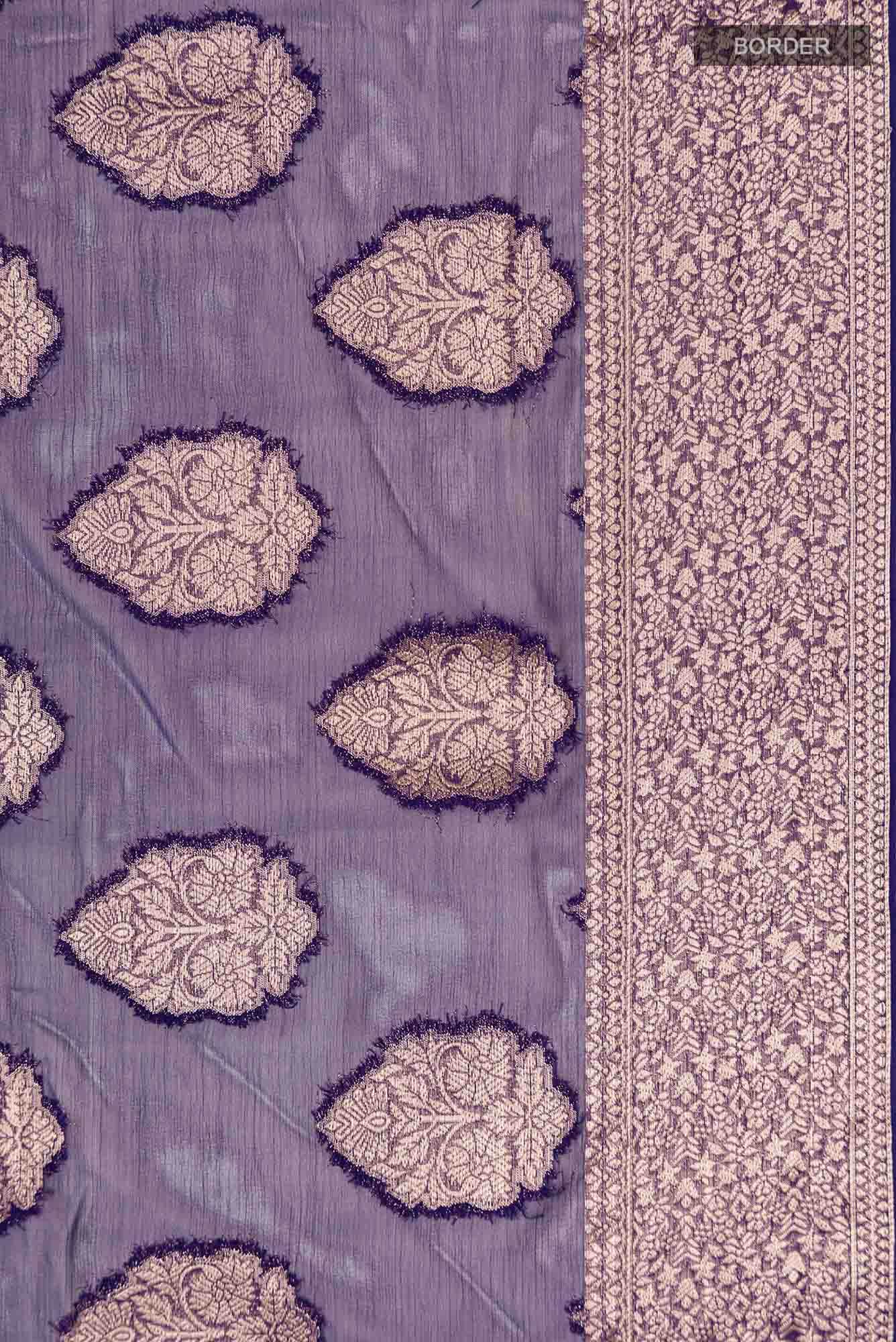 Blue Blended Chiffon Saree