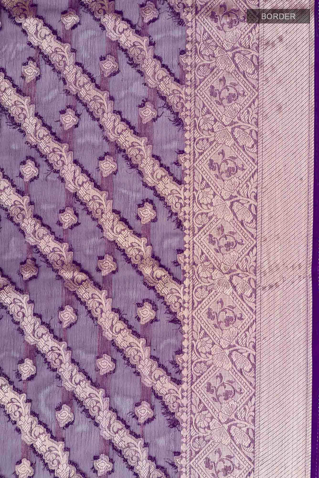 Violet Blended Chiffon Saree