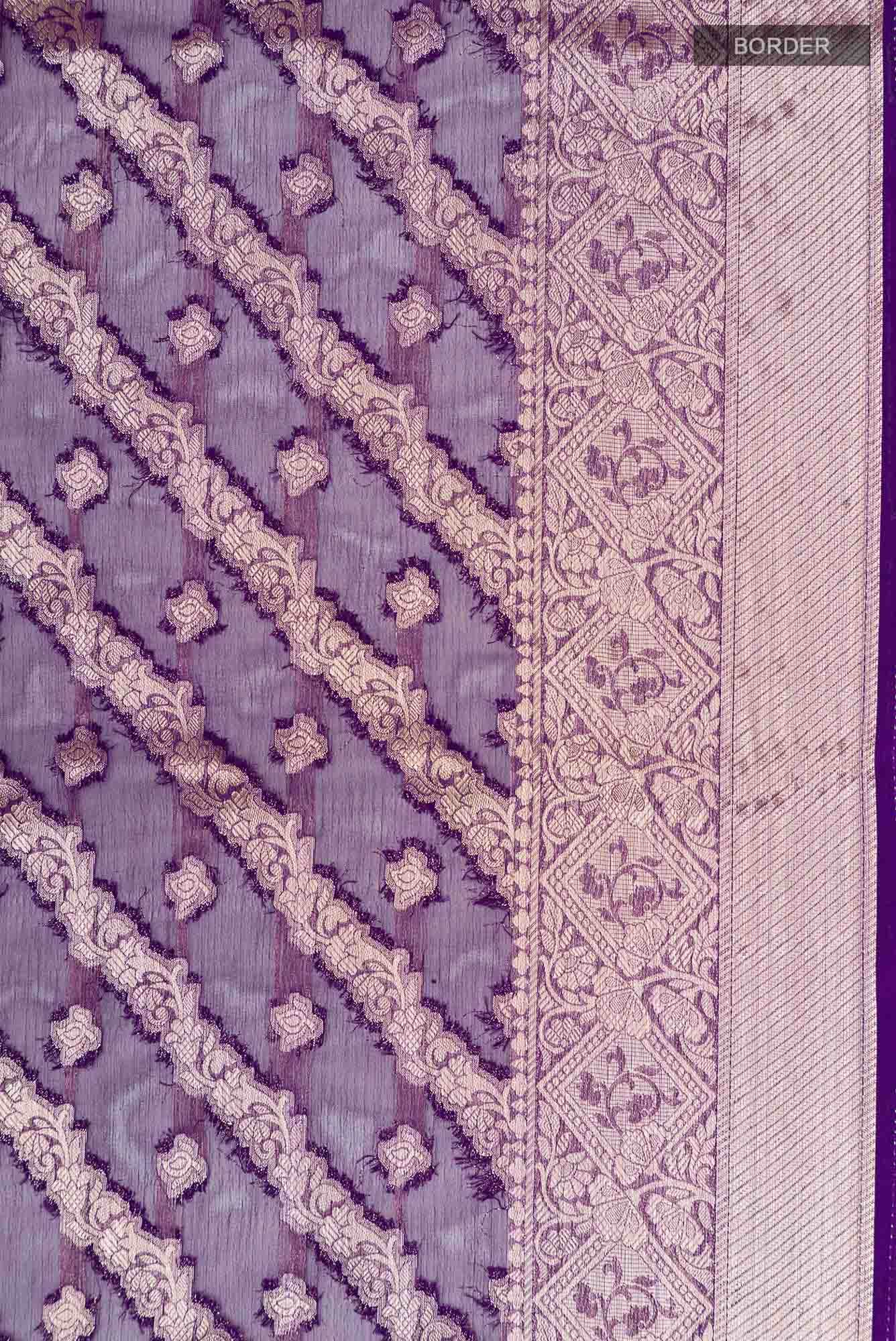 Violet Blended Chiffon Saree