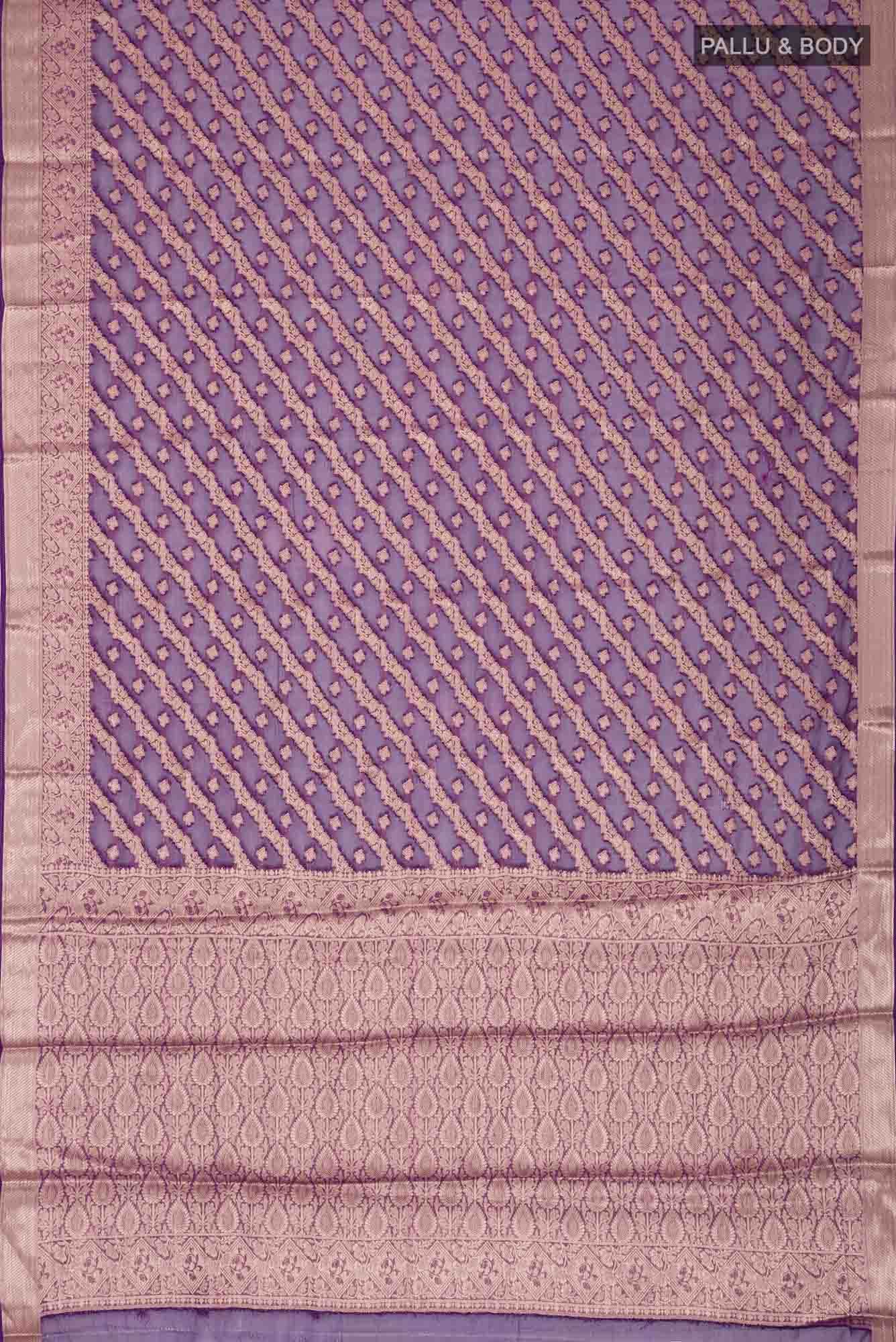 Violet Blended Chiffon Saree