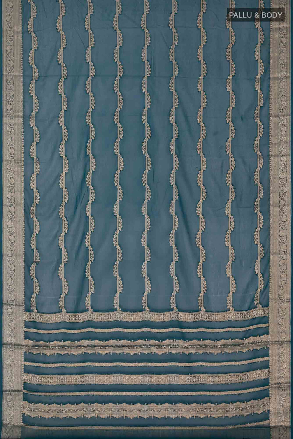 Blue Blended Georgette Saree