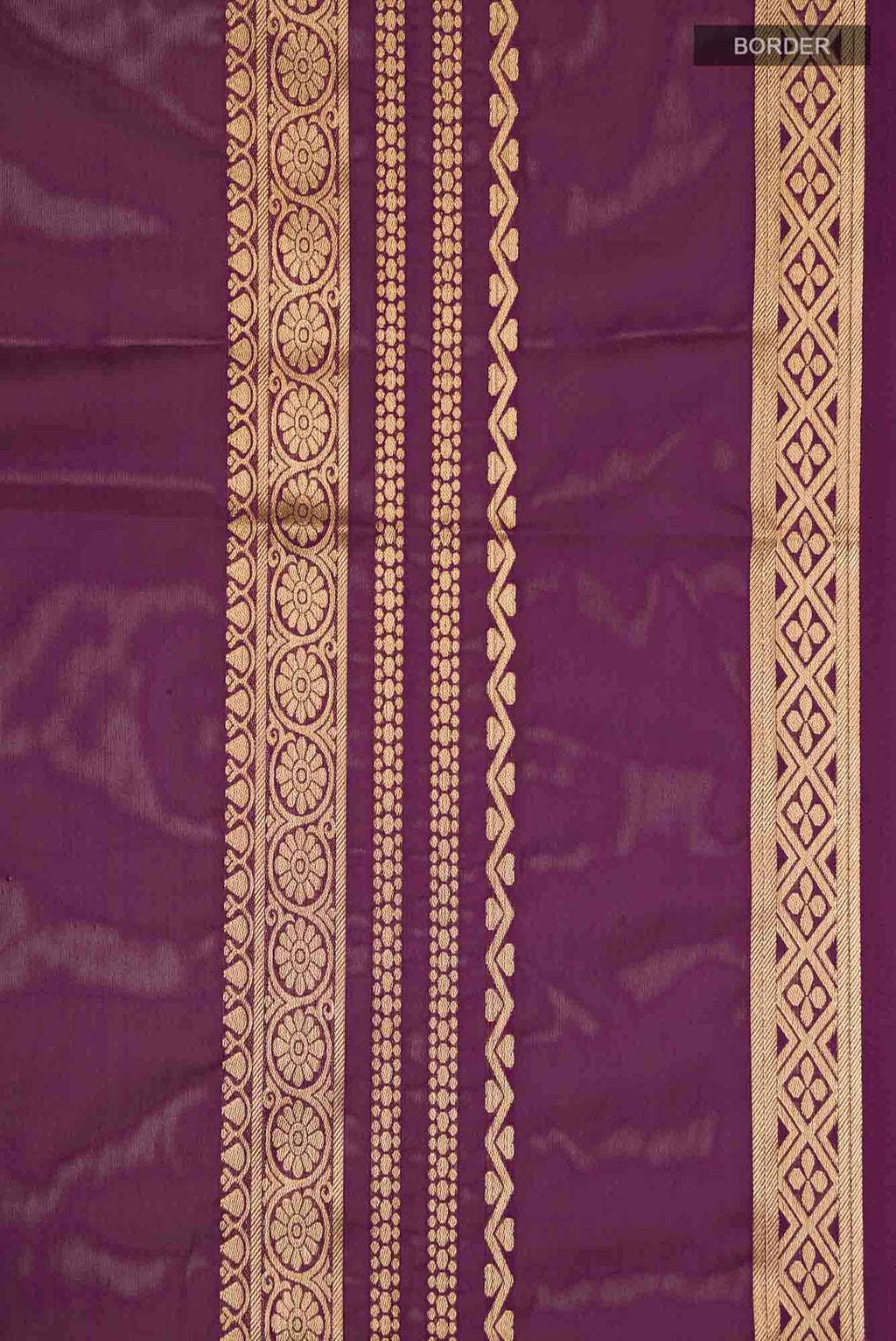 Burgundy Blended Crepe Saree