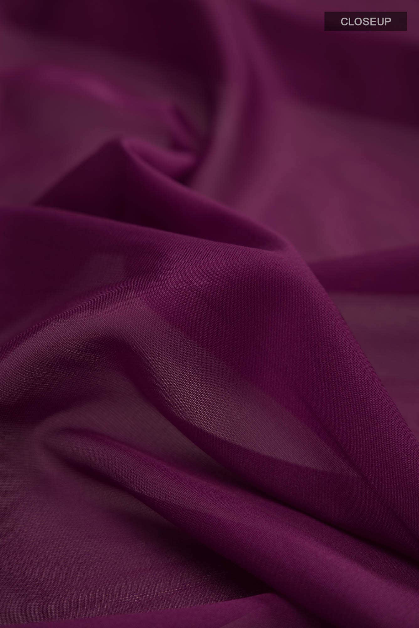 Burgundy Blended Crepe Saree