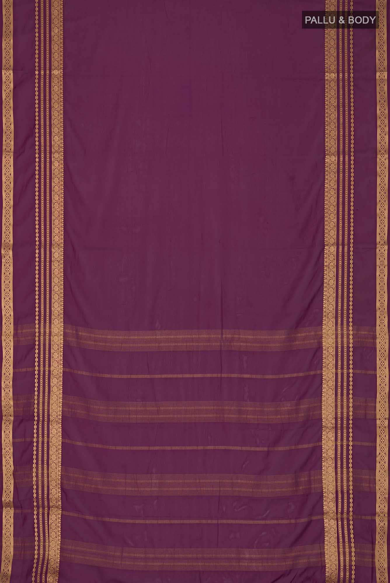 Burgundy Blended Crepe Saree