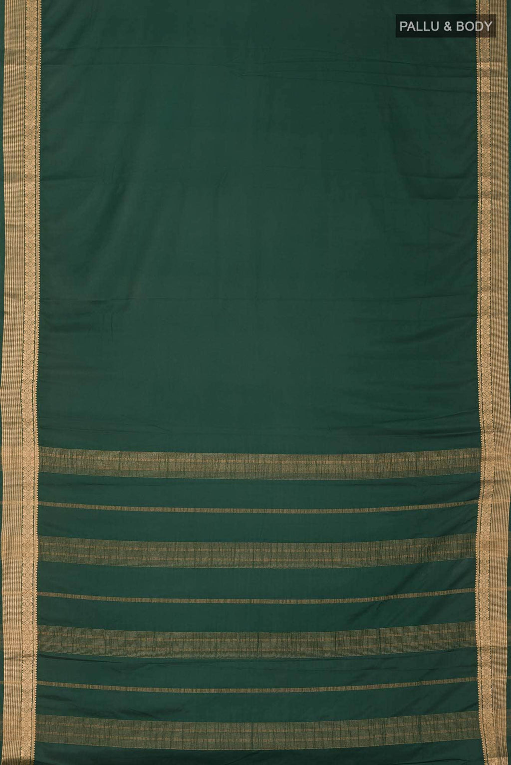 Bottle Green Blended Crepe Saree