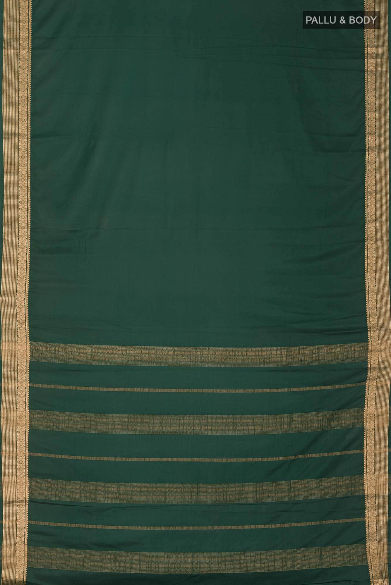 Bottle Green Blended Crepe Saree
