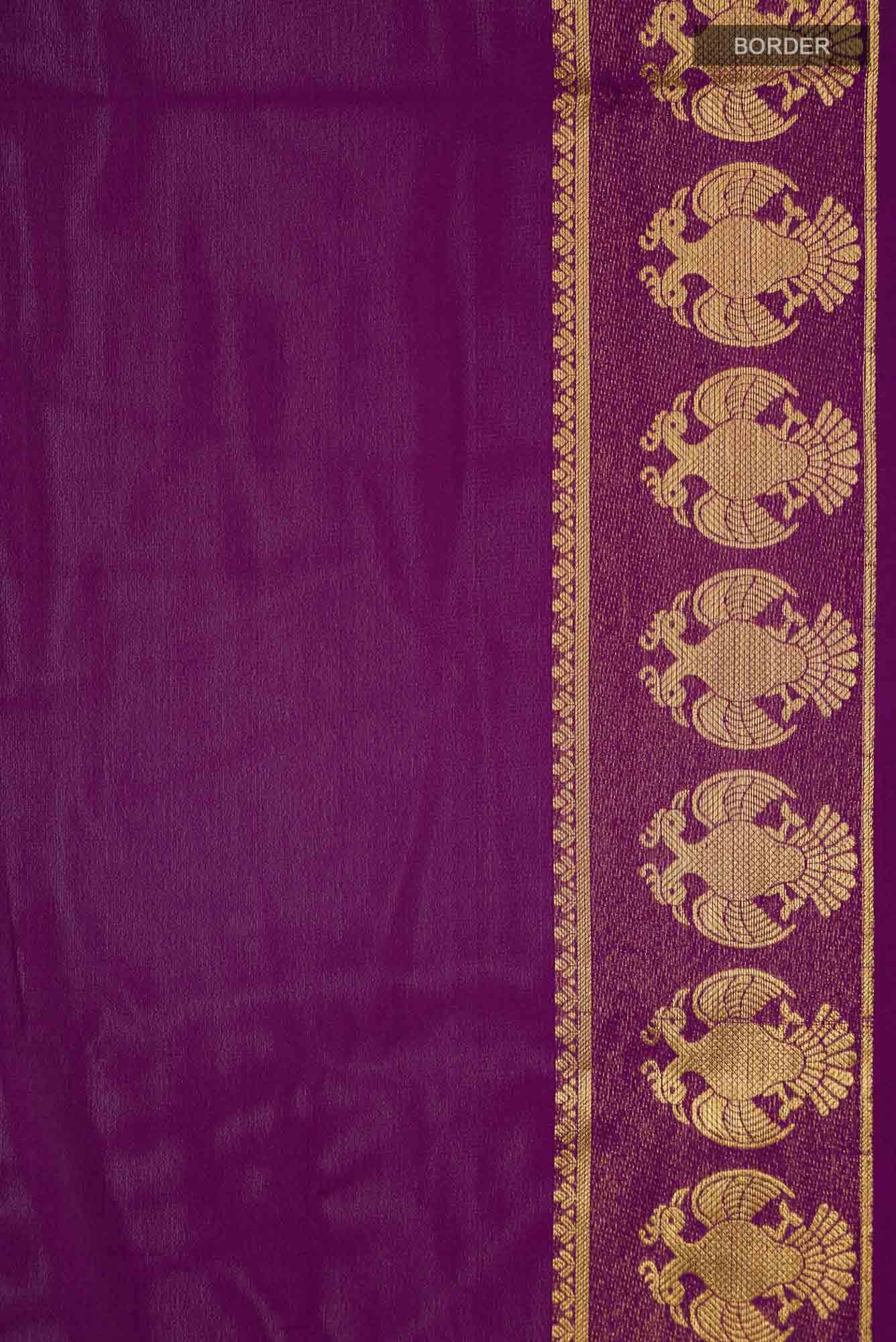 Burgundy Blended Crepe Saree