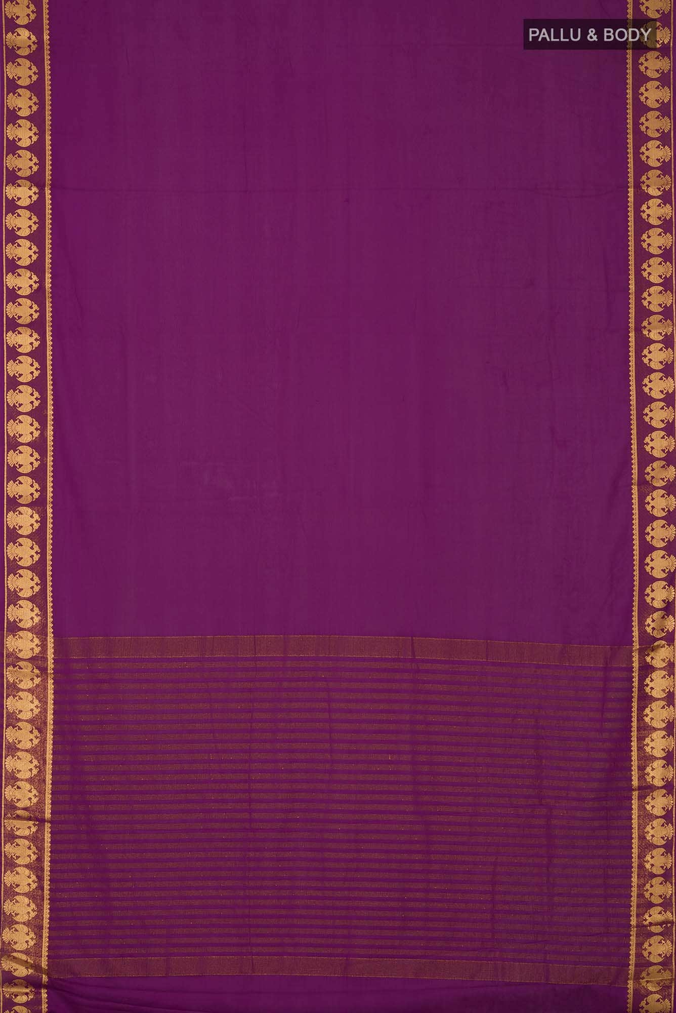 Burgundy Blended Crepe Saree