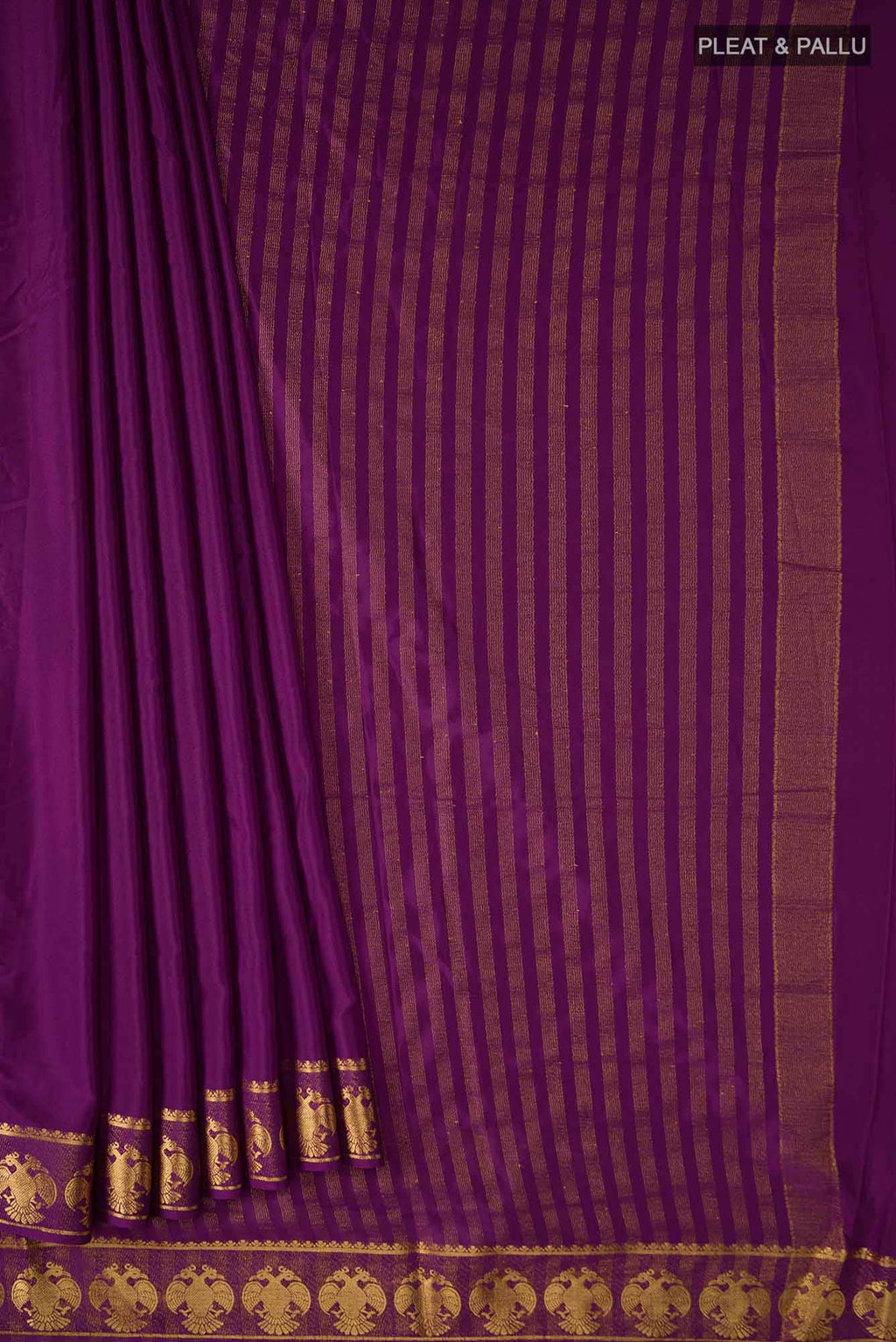 Burgundy Blended Crepe Saree