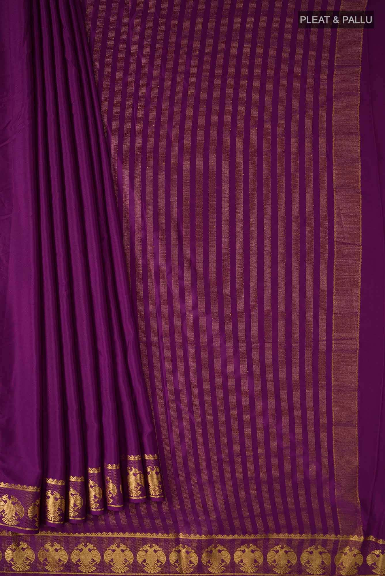 Burgundy Blended Crepe Saree