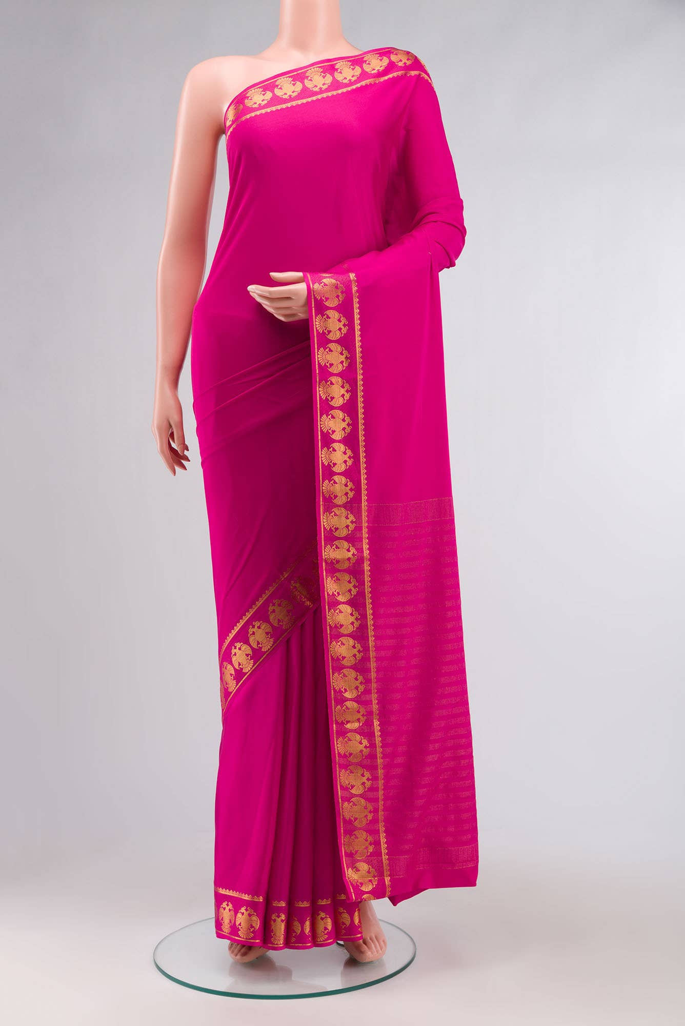 Pink Blended Crepe Saree