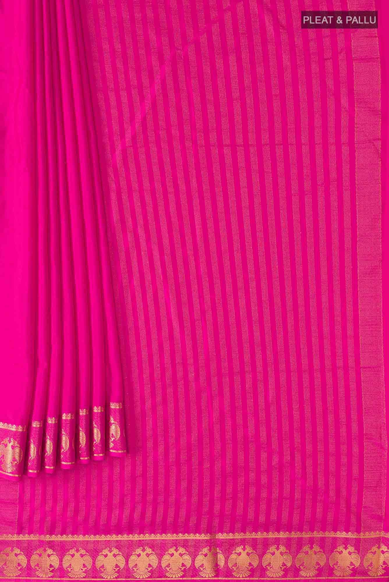 Pink Blended Crepe Saree