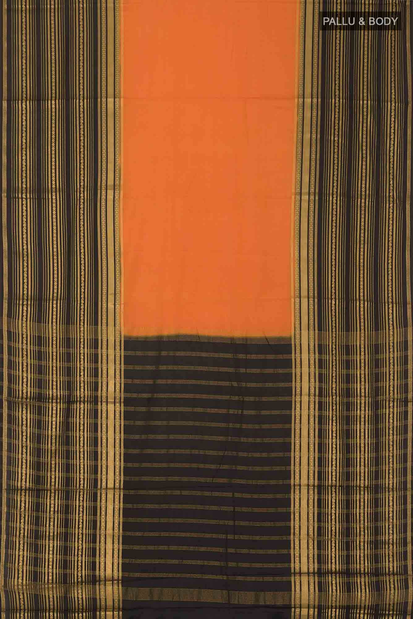 Orange Blended Crepe Saree