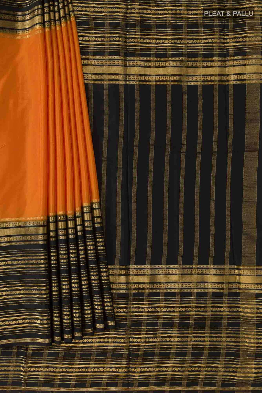 Orange Blended Crepe Saree