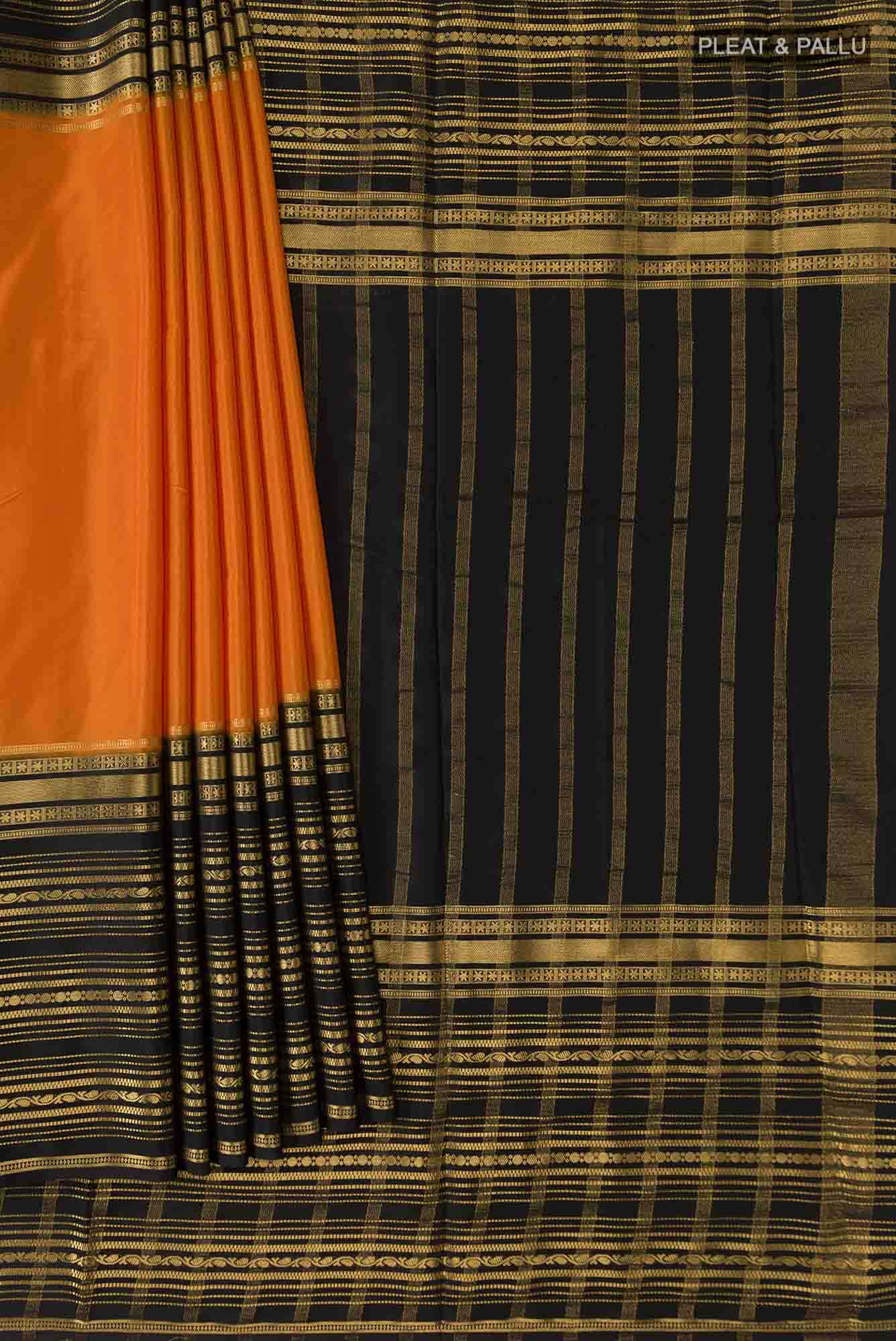 Orange Blended Crepe Saree
