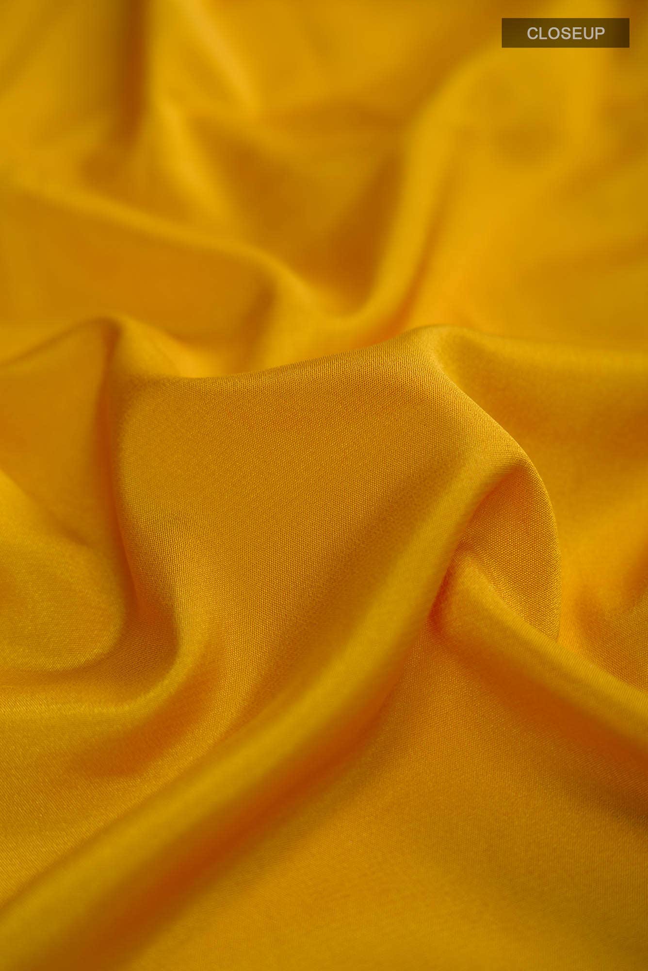 Yellow Blended Crepe Saree