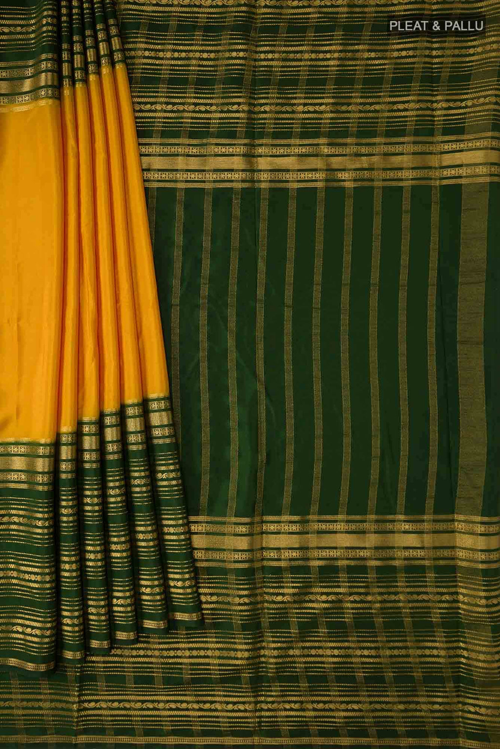 Yellow Blended Crepe Saree