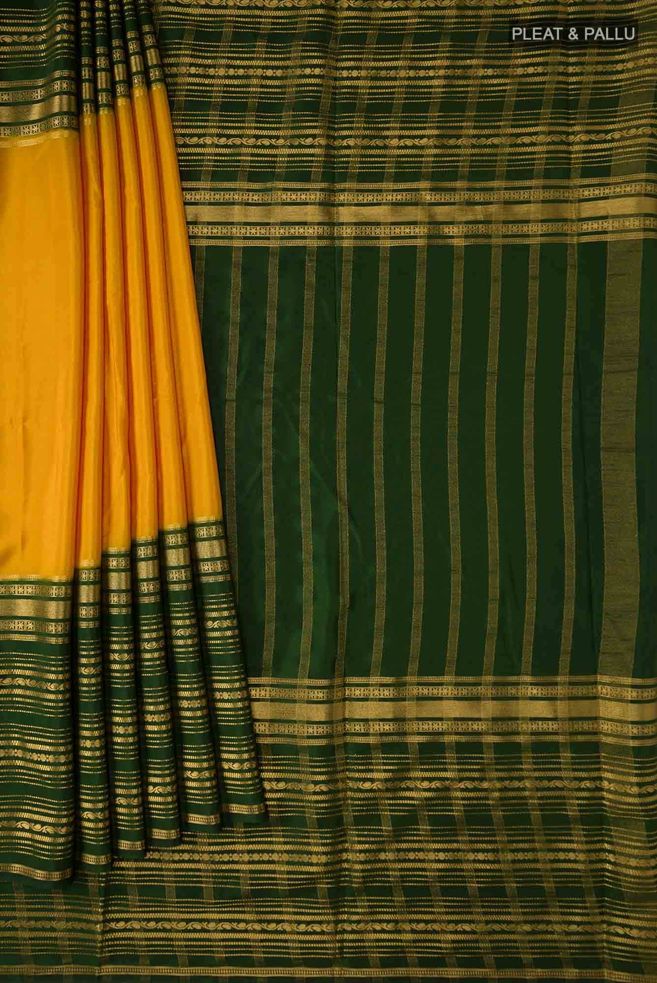 Yellow Blended Crepe Saree