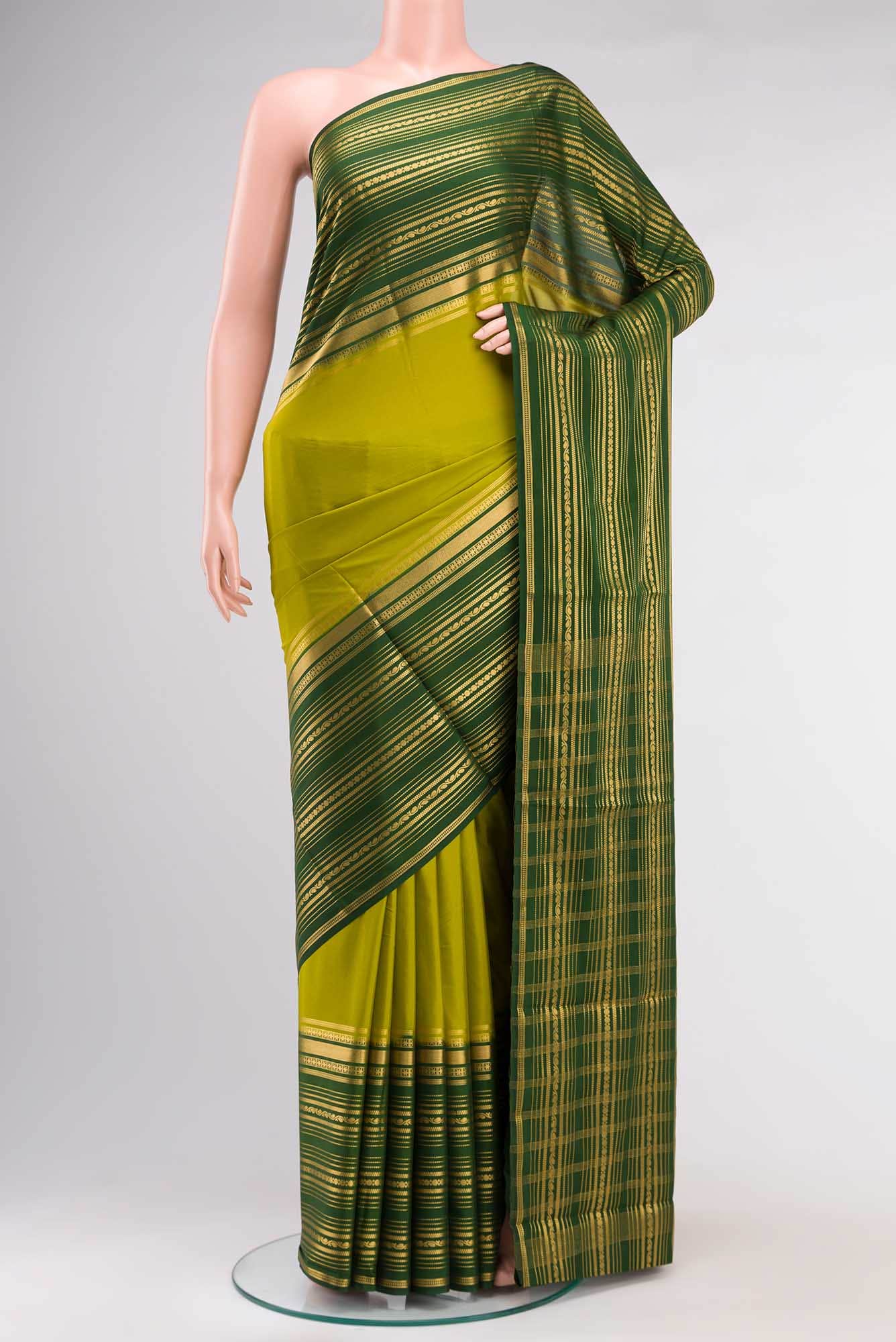 Green Blended Crepe Saree
