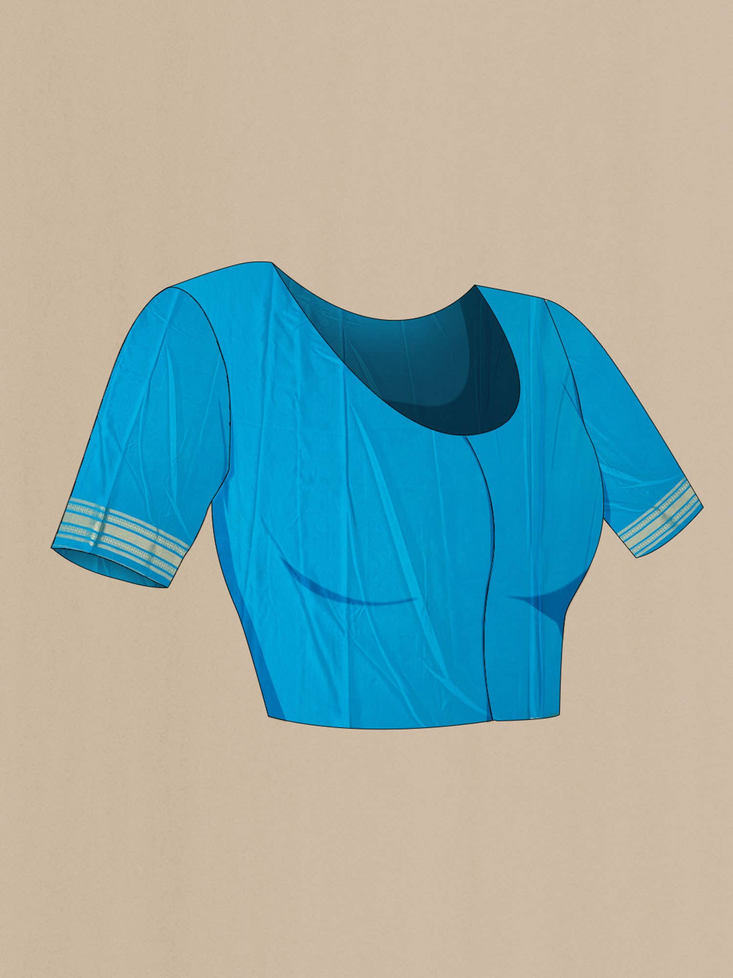 Royal Blue Blended Crepe Saree