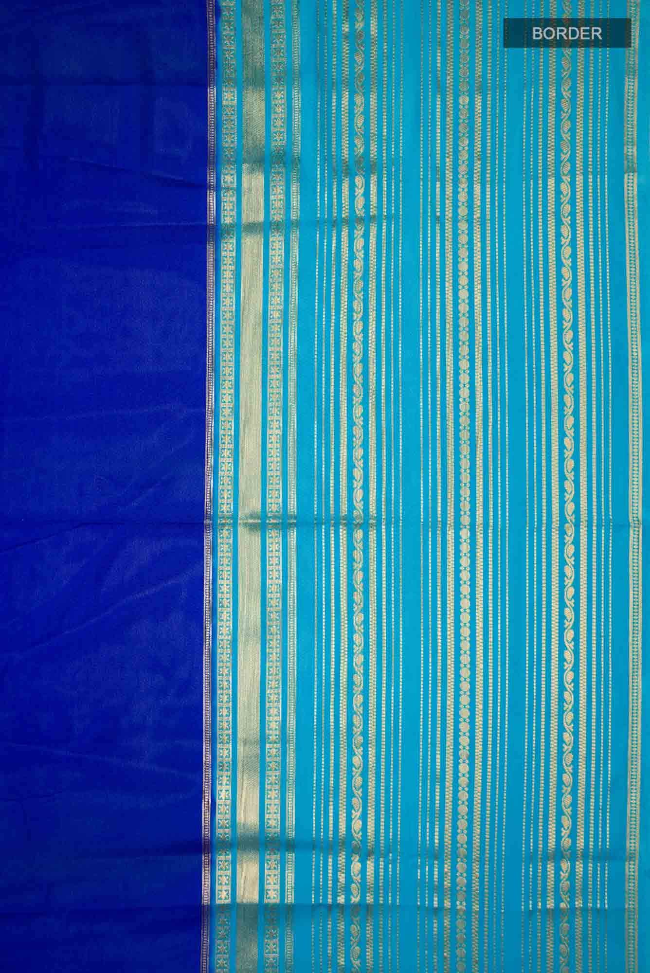 Royal Blue Blended Crepe Saree