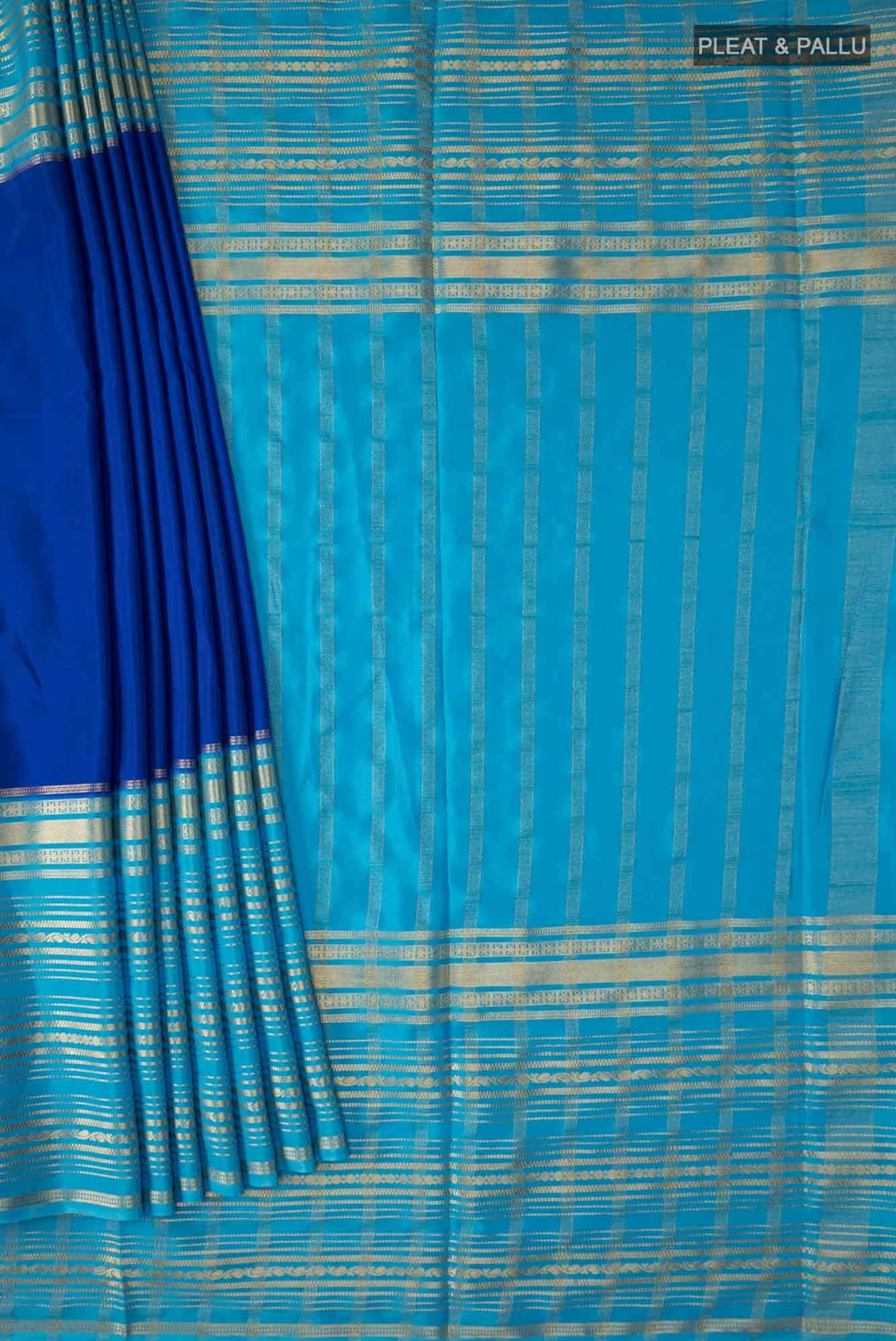 Royal Blue Blended Crepe Saree