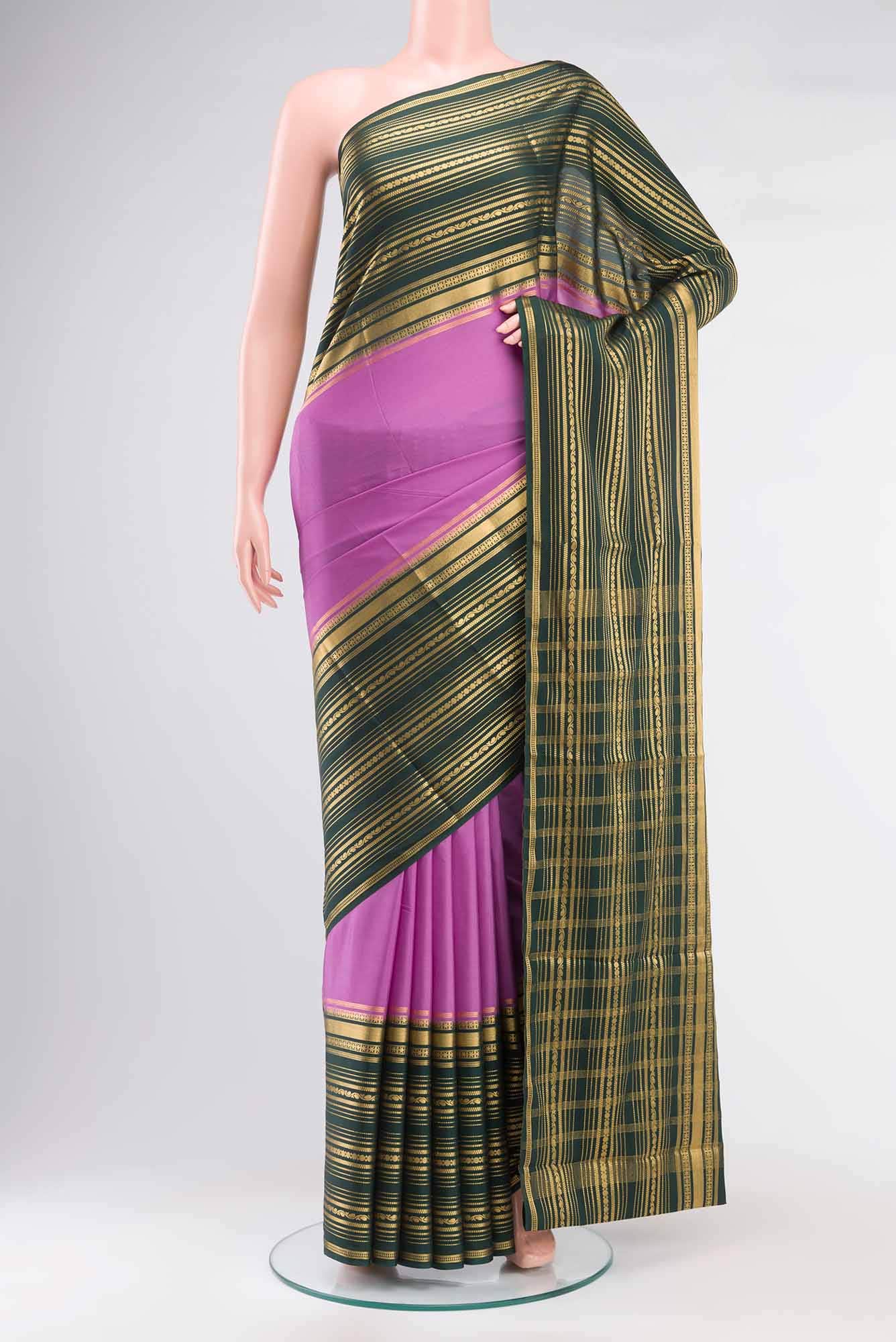 Mauve Blended Crepe Saree