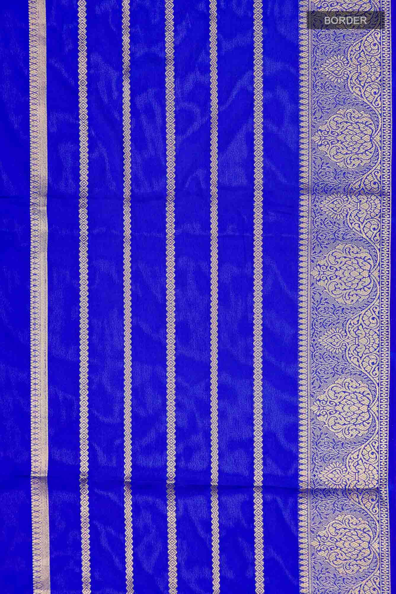 Royal Blue Blended Crepe Saree