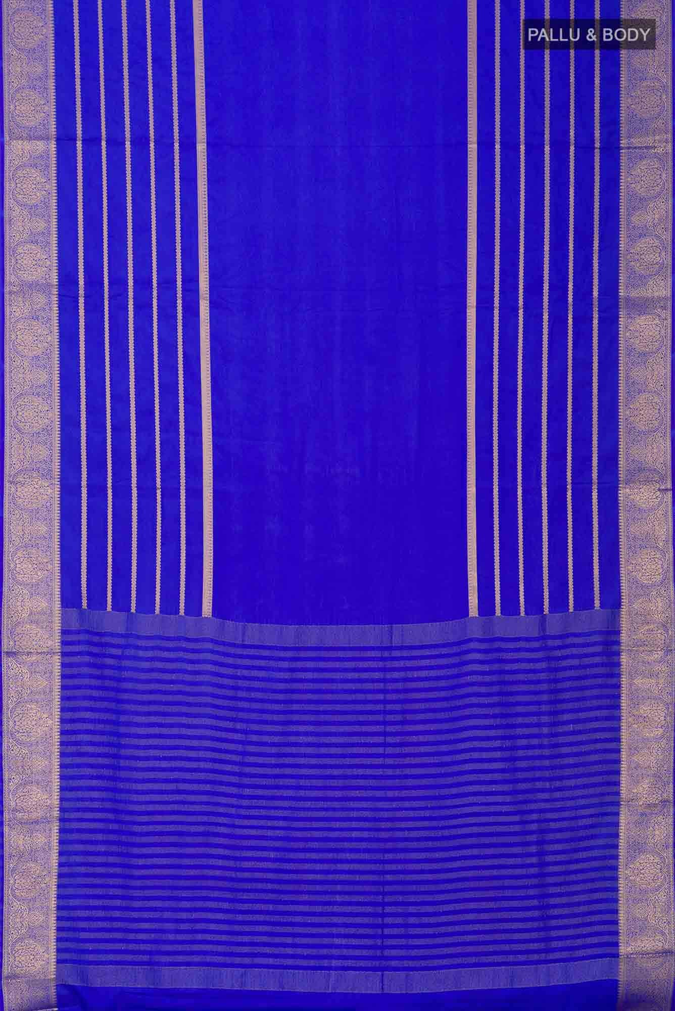 Royal Blue Blended Crepe Saree