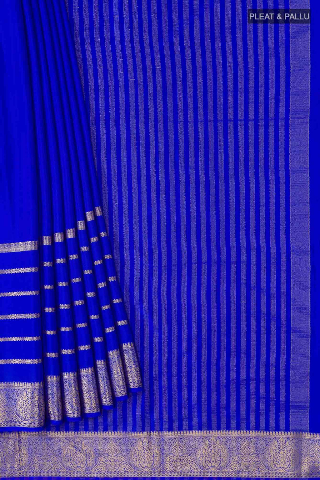 Royal Blue Blended Crepe Saree