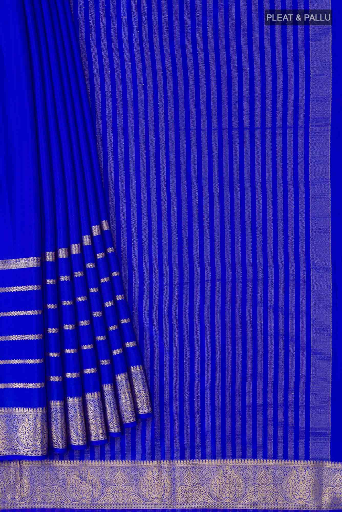 Royal Blue Blended Crepe Saree