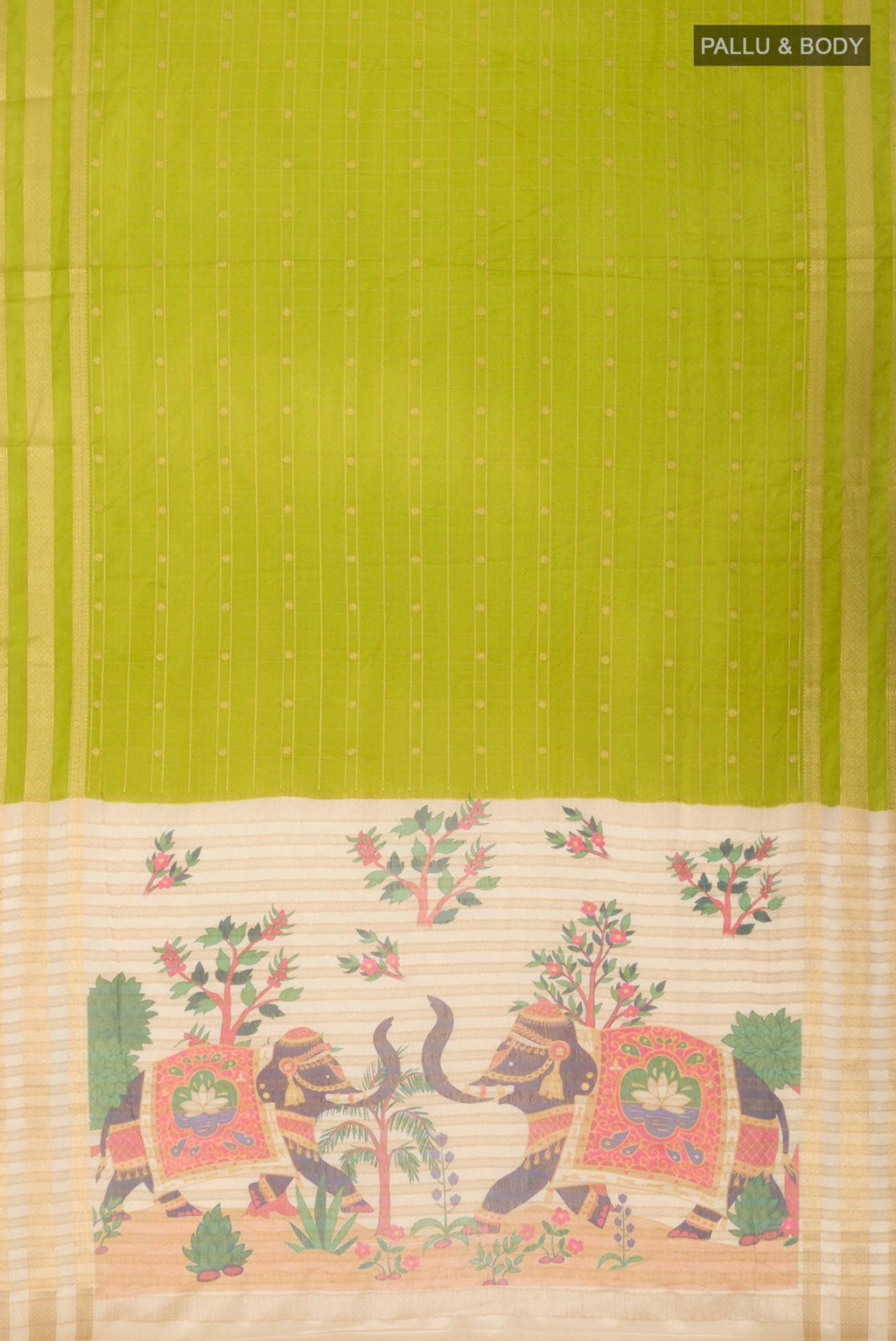 Green Blended Crepe Saree
