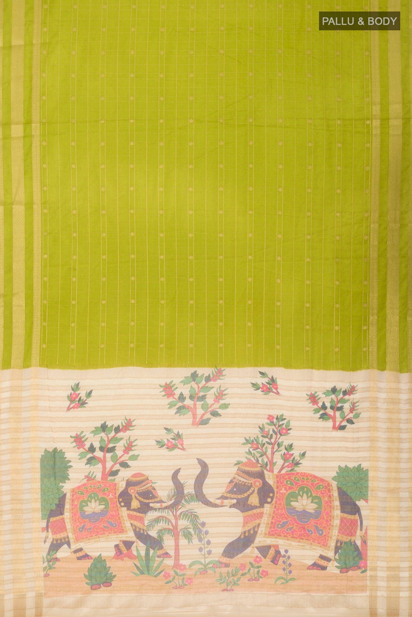 Green Blended Crepe Saree