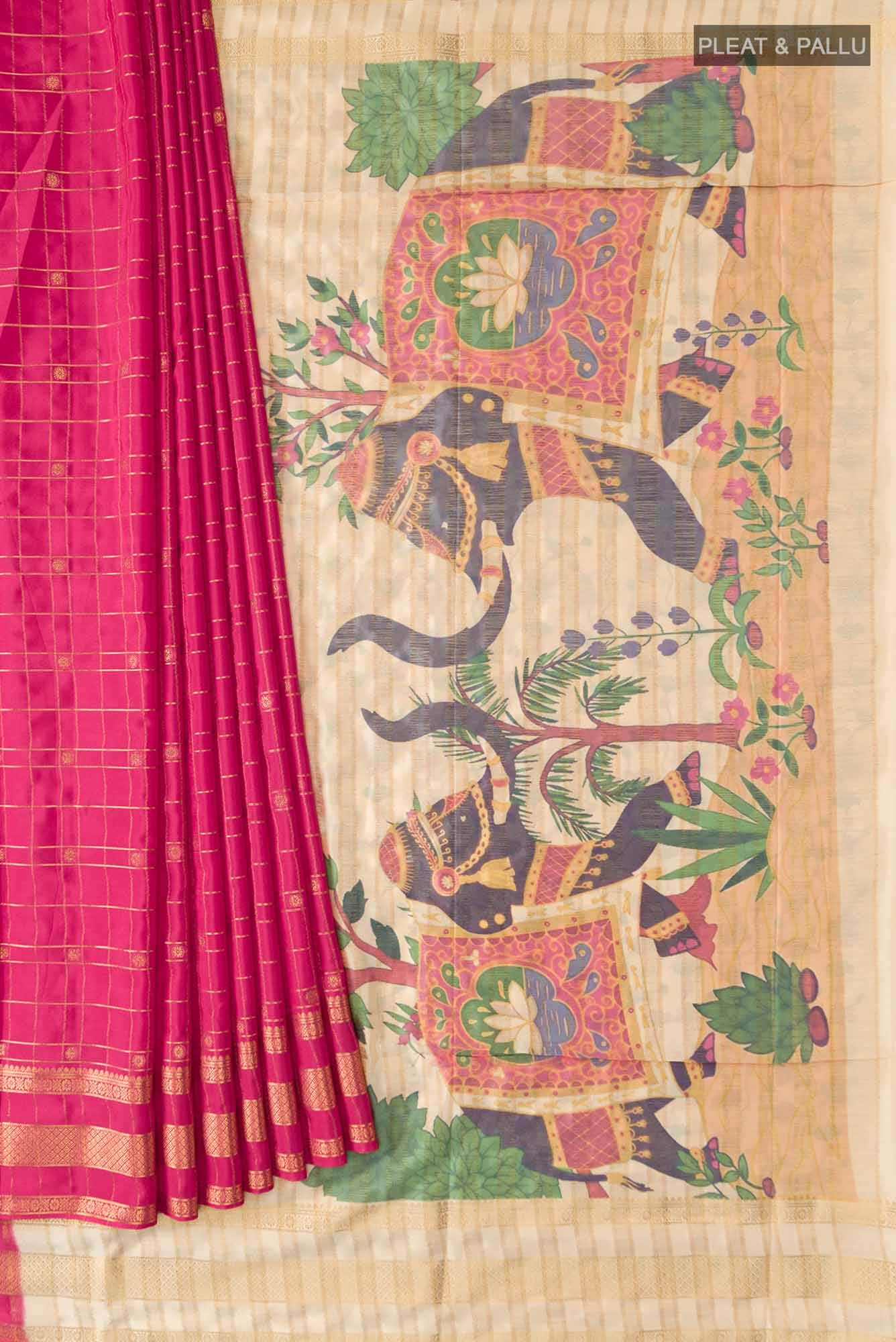 Coral Blended Crepe Saree