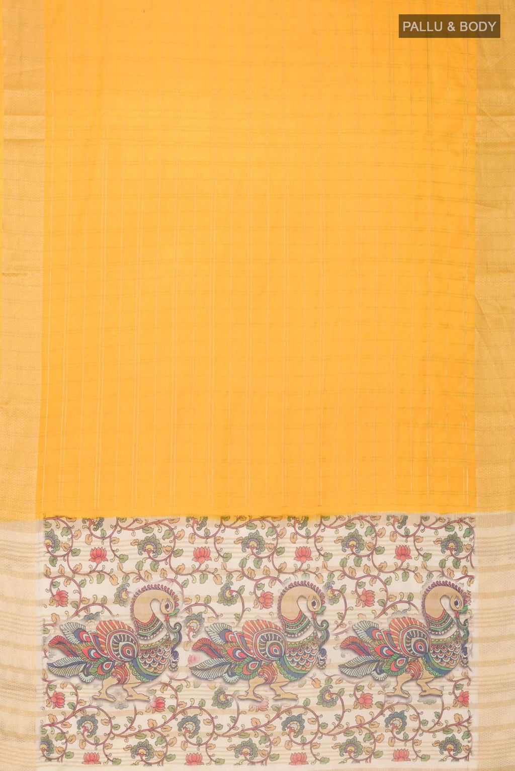 Yellow Blended Crepe Saree