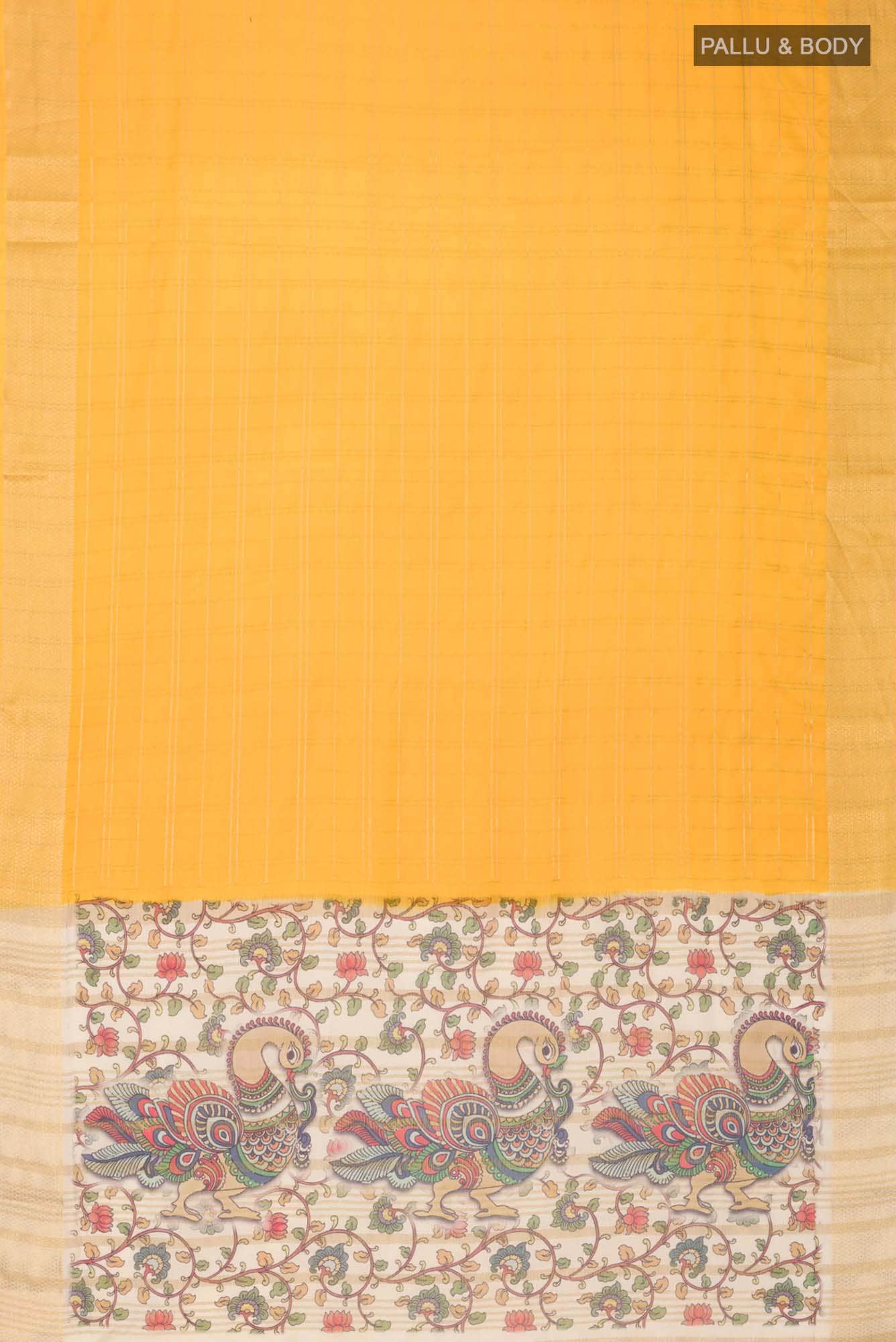 Yellow Blended Crepe Saree