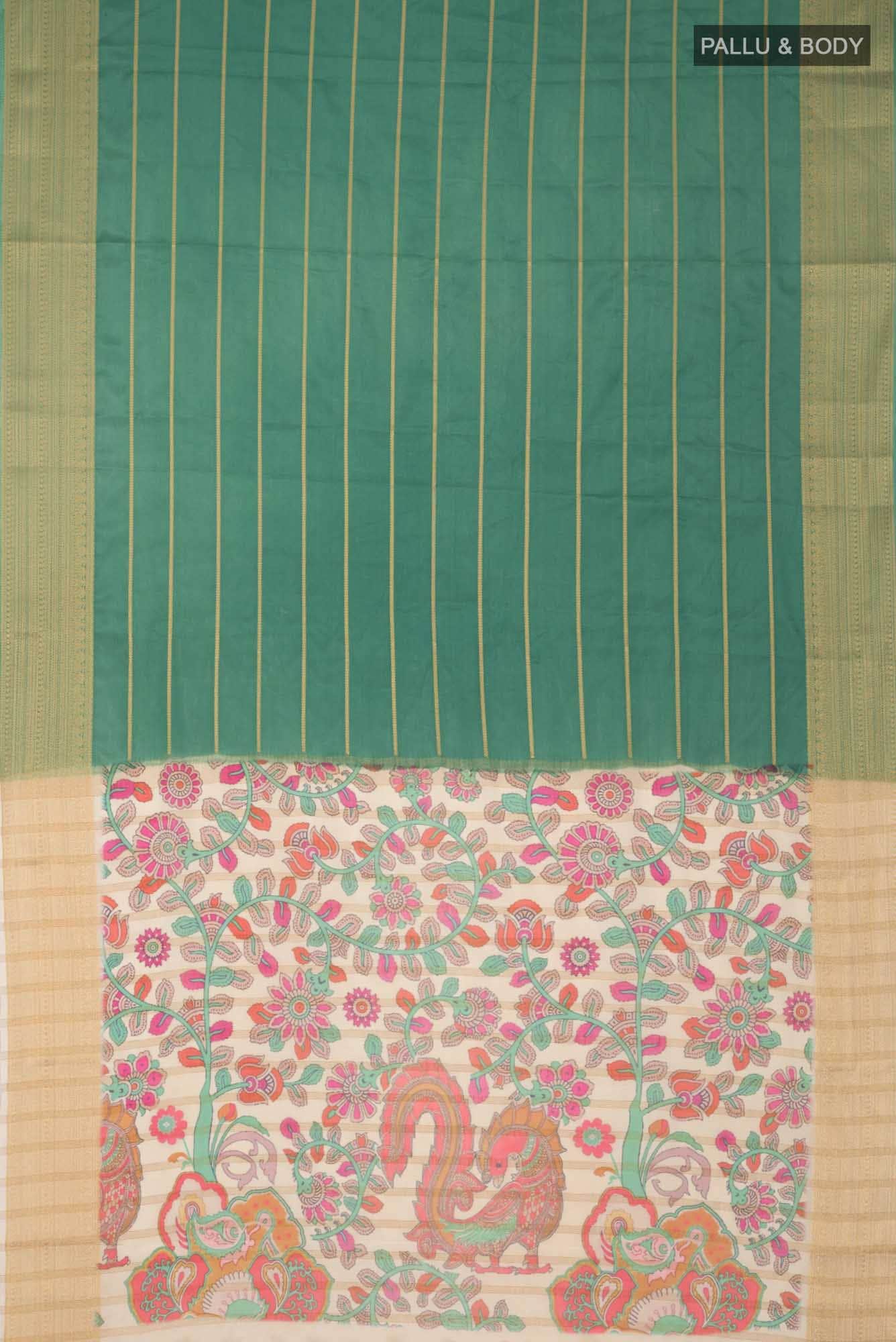 Green Blended Crepe Saree