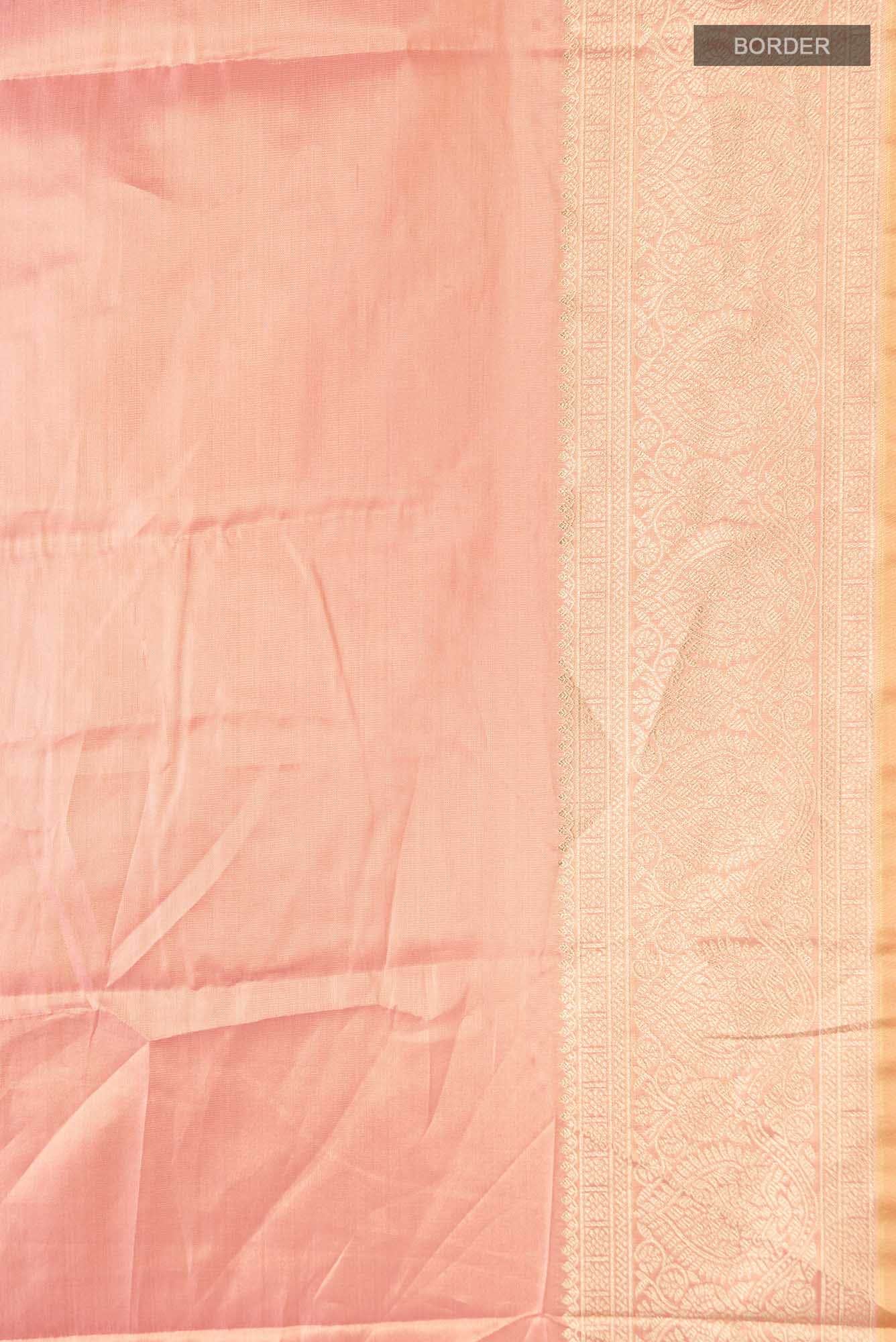Peach with Gold Dual Tone Blended Art Silk Saree