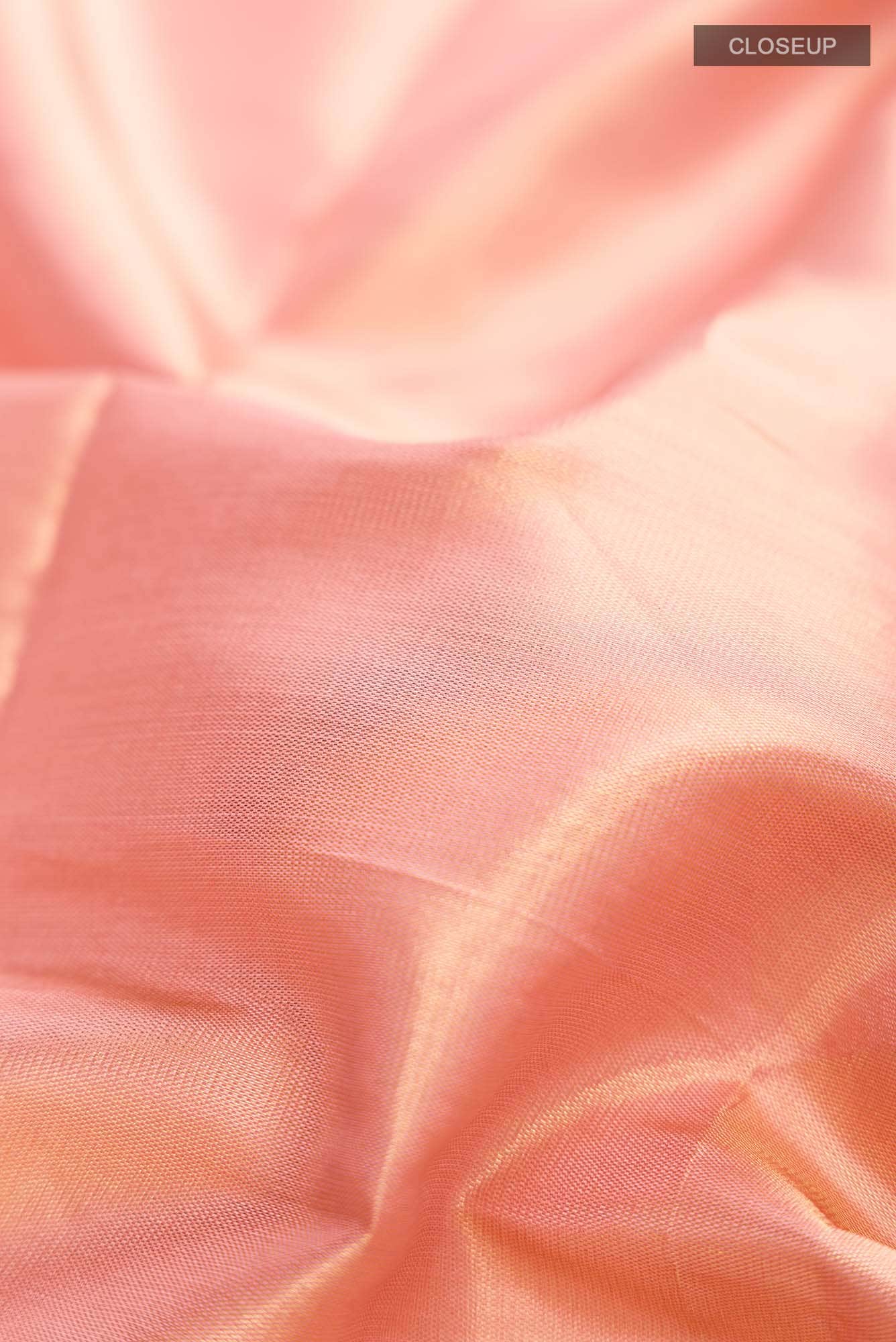 Peach with Gold Dual Tone Blended Art Silk Saree