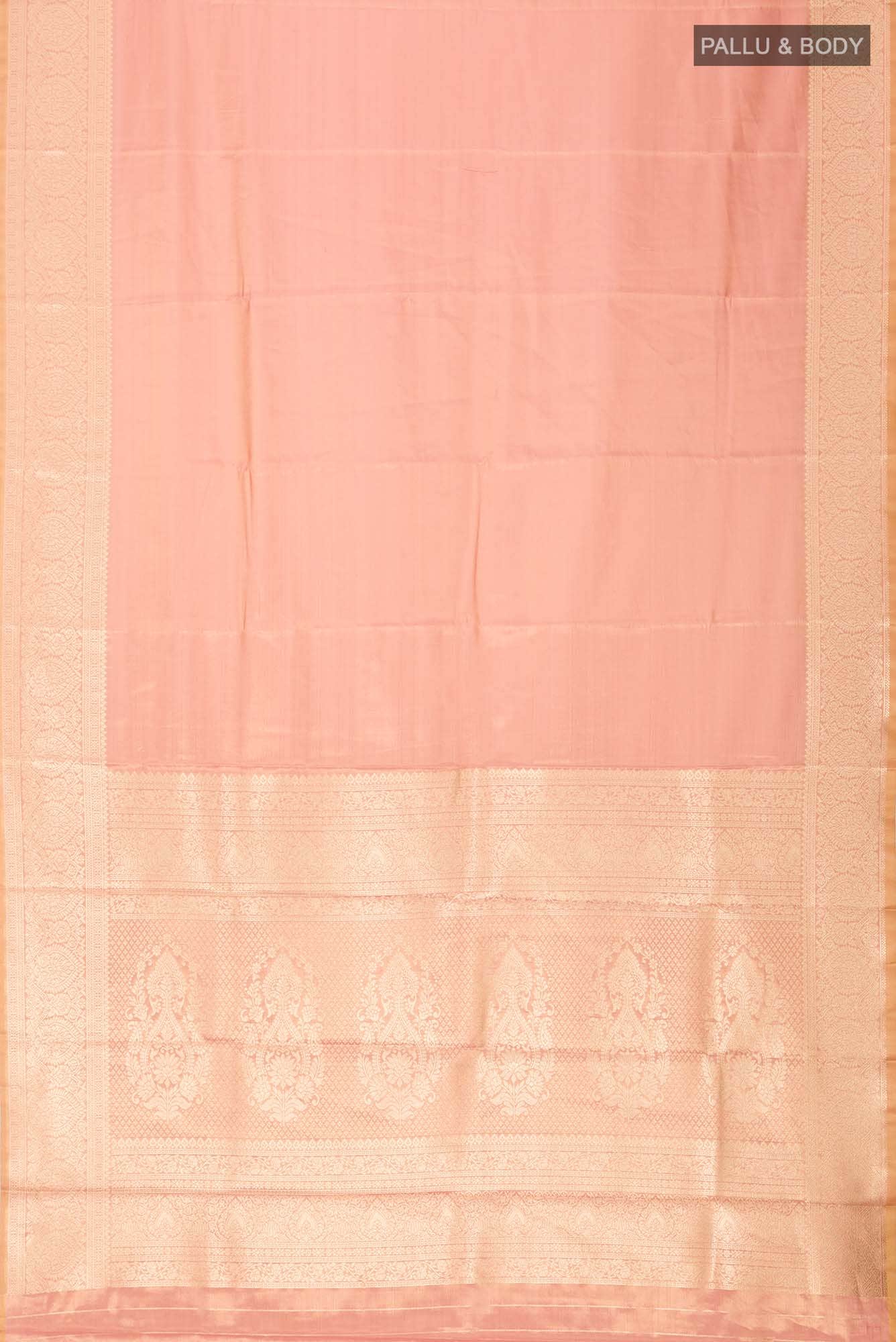 Peach with Gold Dual Tone Blended Art Silk Saree