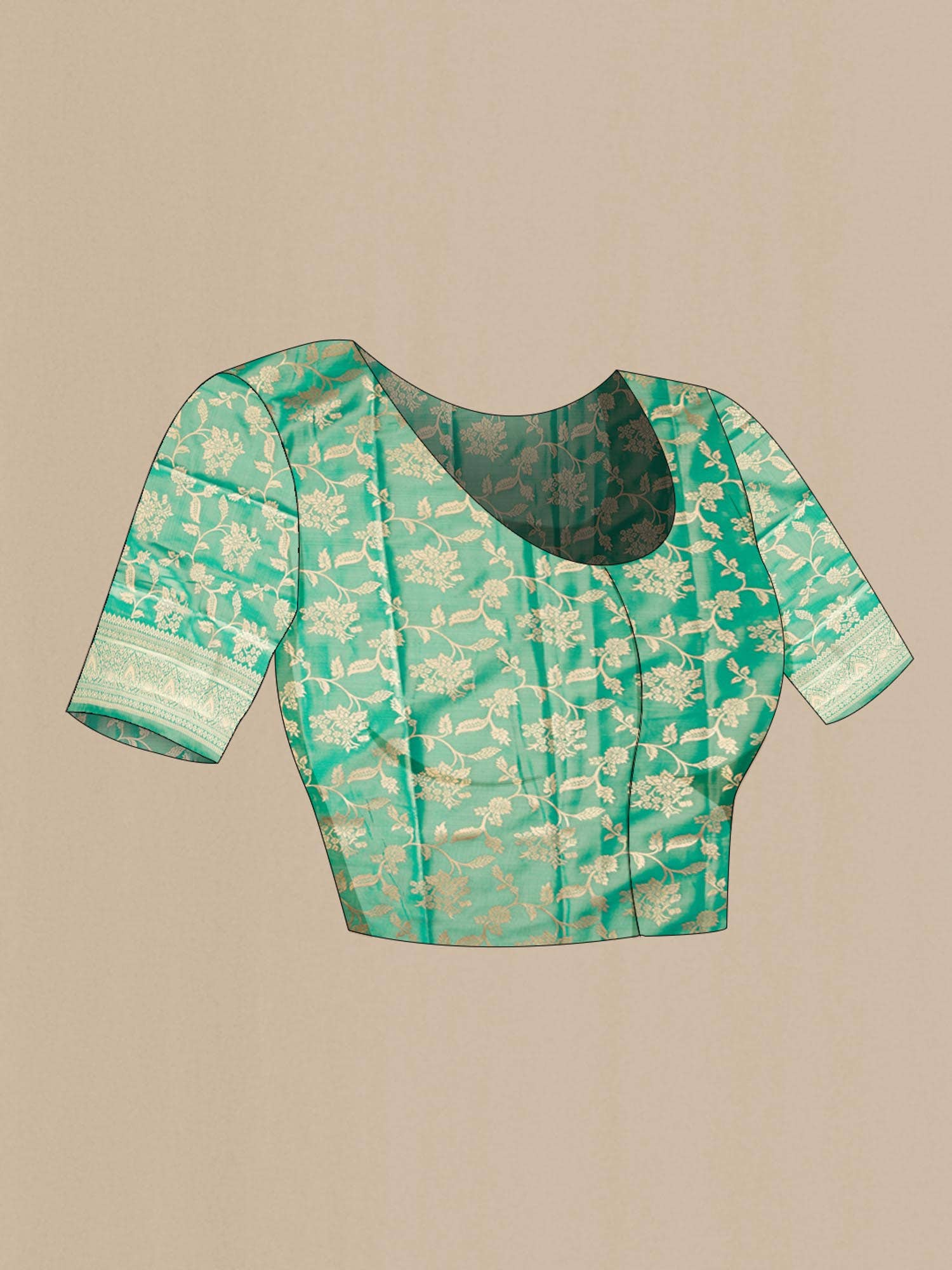 Green Blended Art Silk Saree