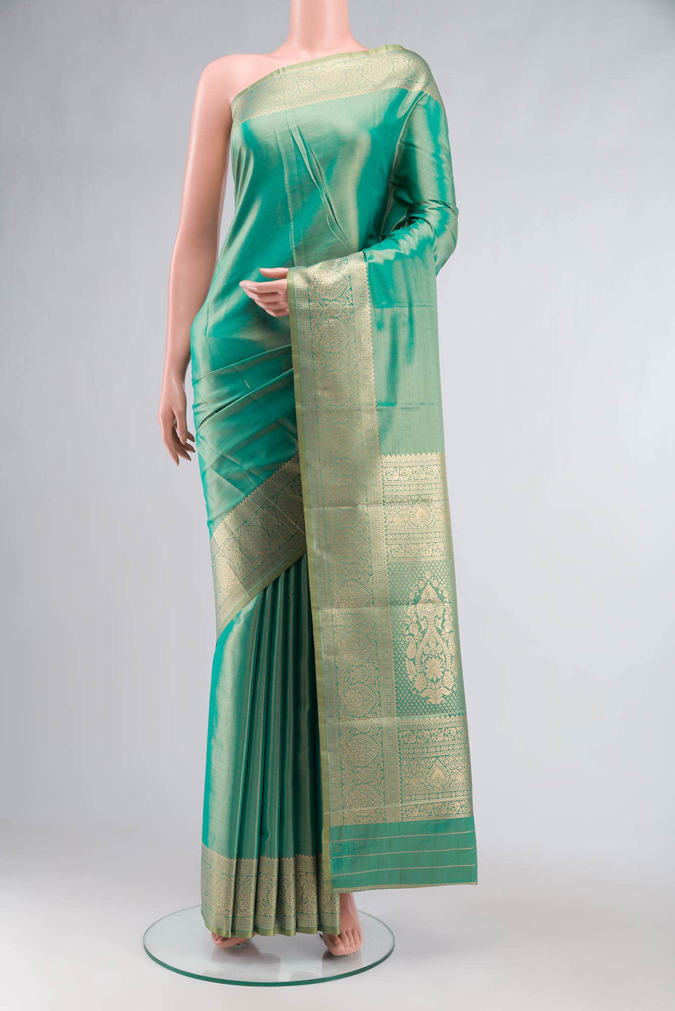 Green Blended Art Silk Saree
