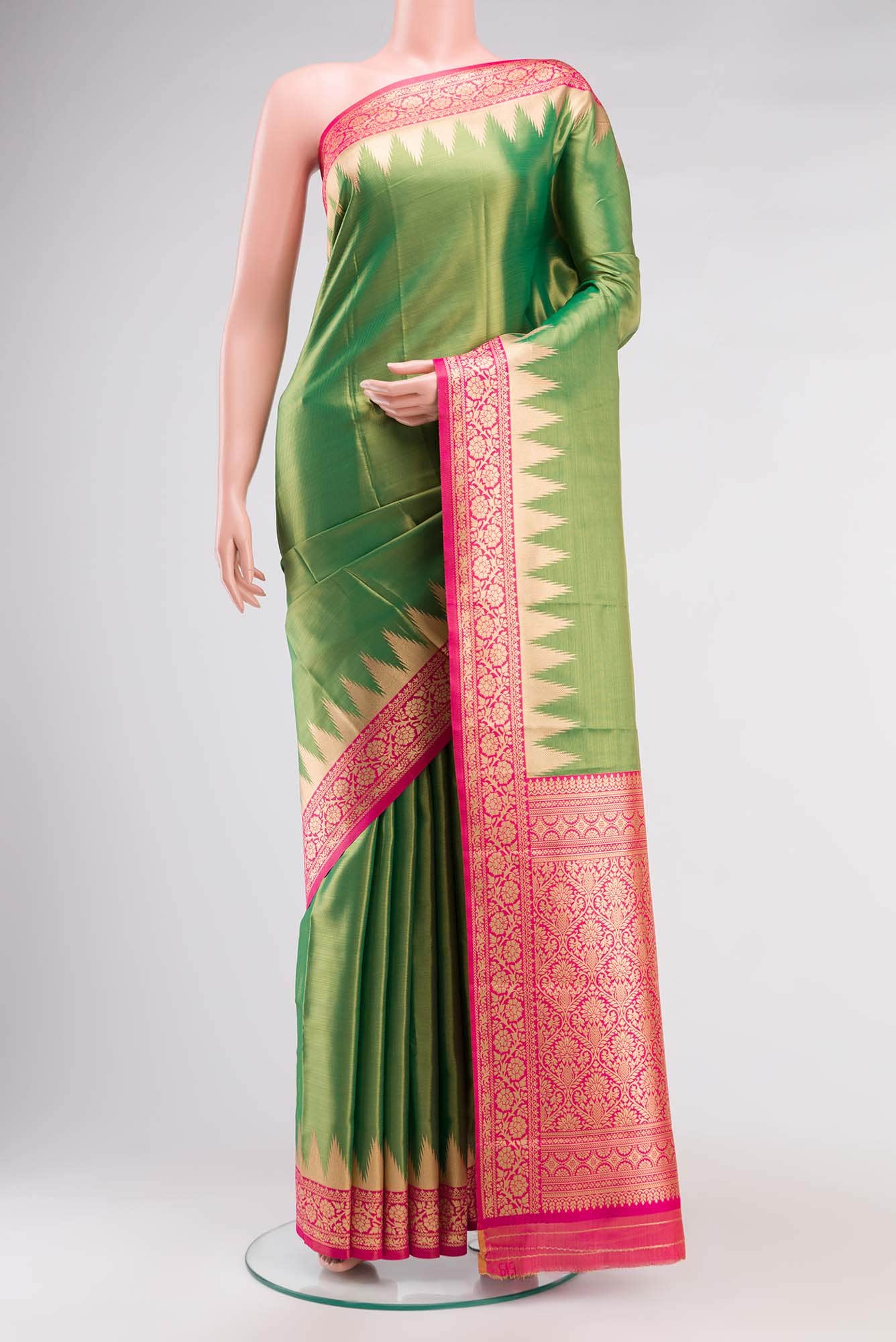 Green Blended Art Silk Saree