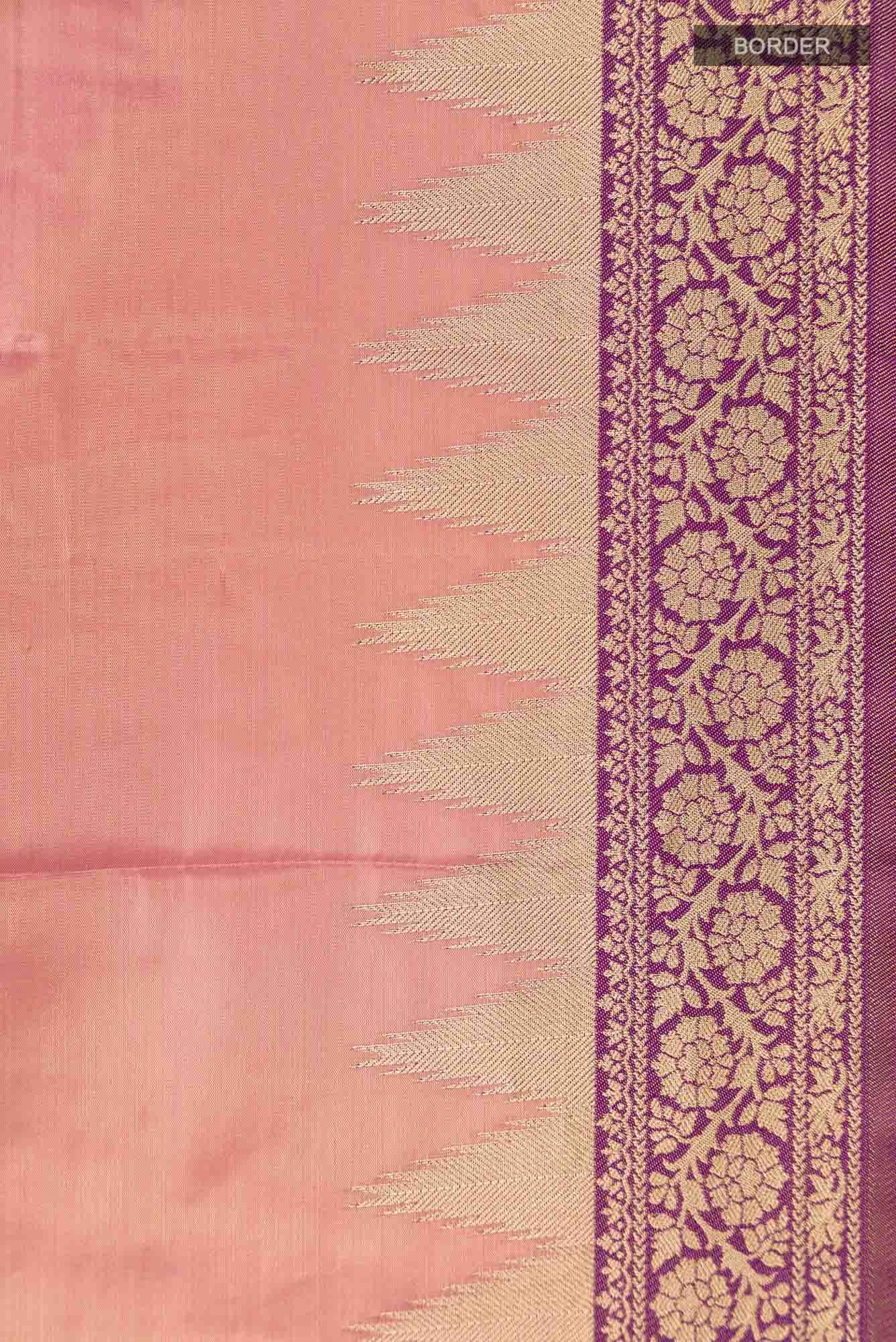 Peach Blended Art Silk Saree