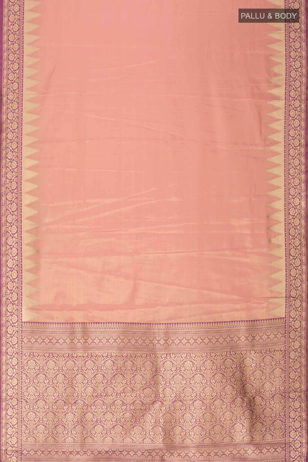 Peach Blended Art Silk Saree