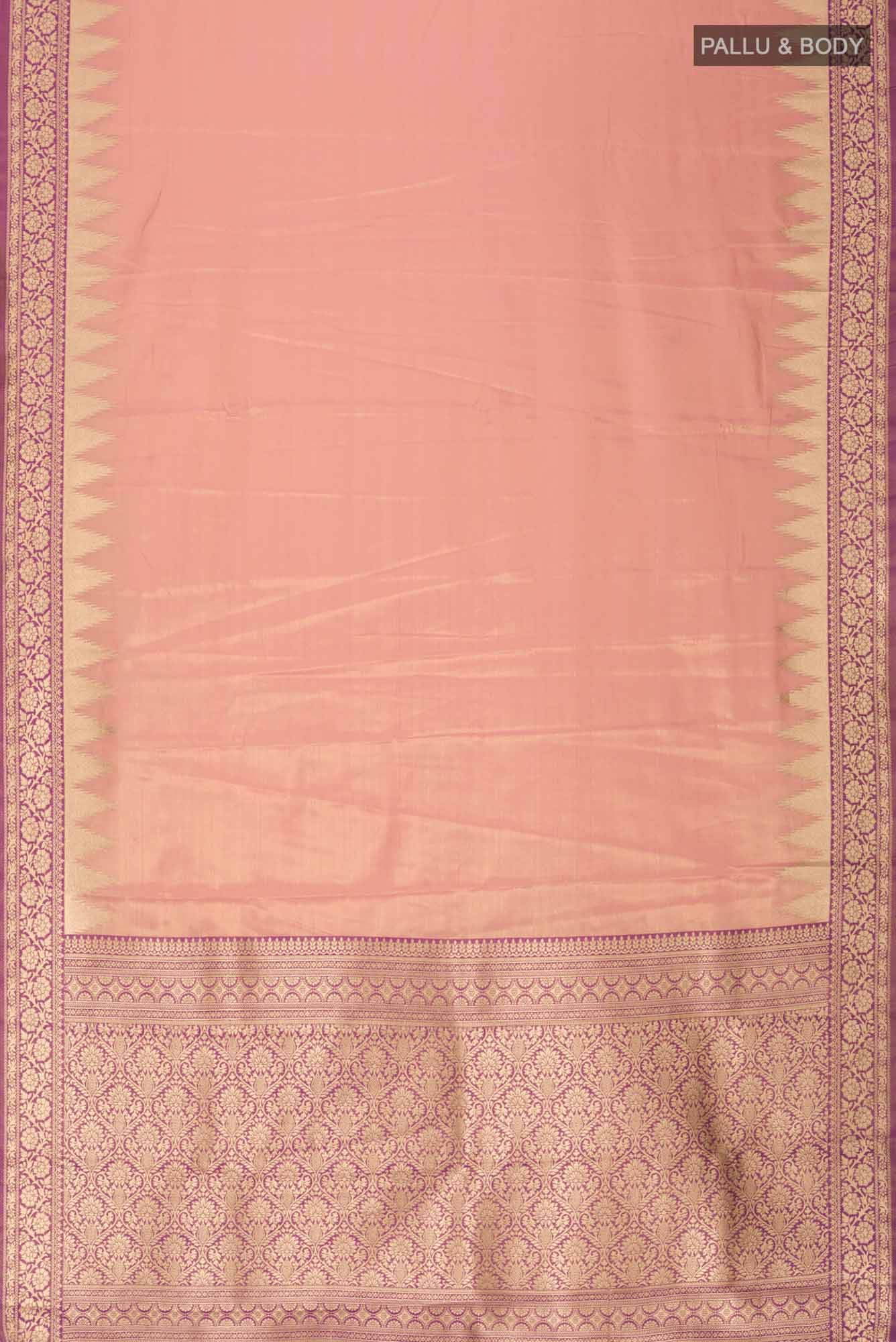Peach Blended Art Silk Saree