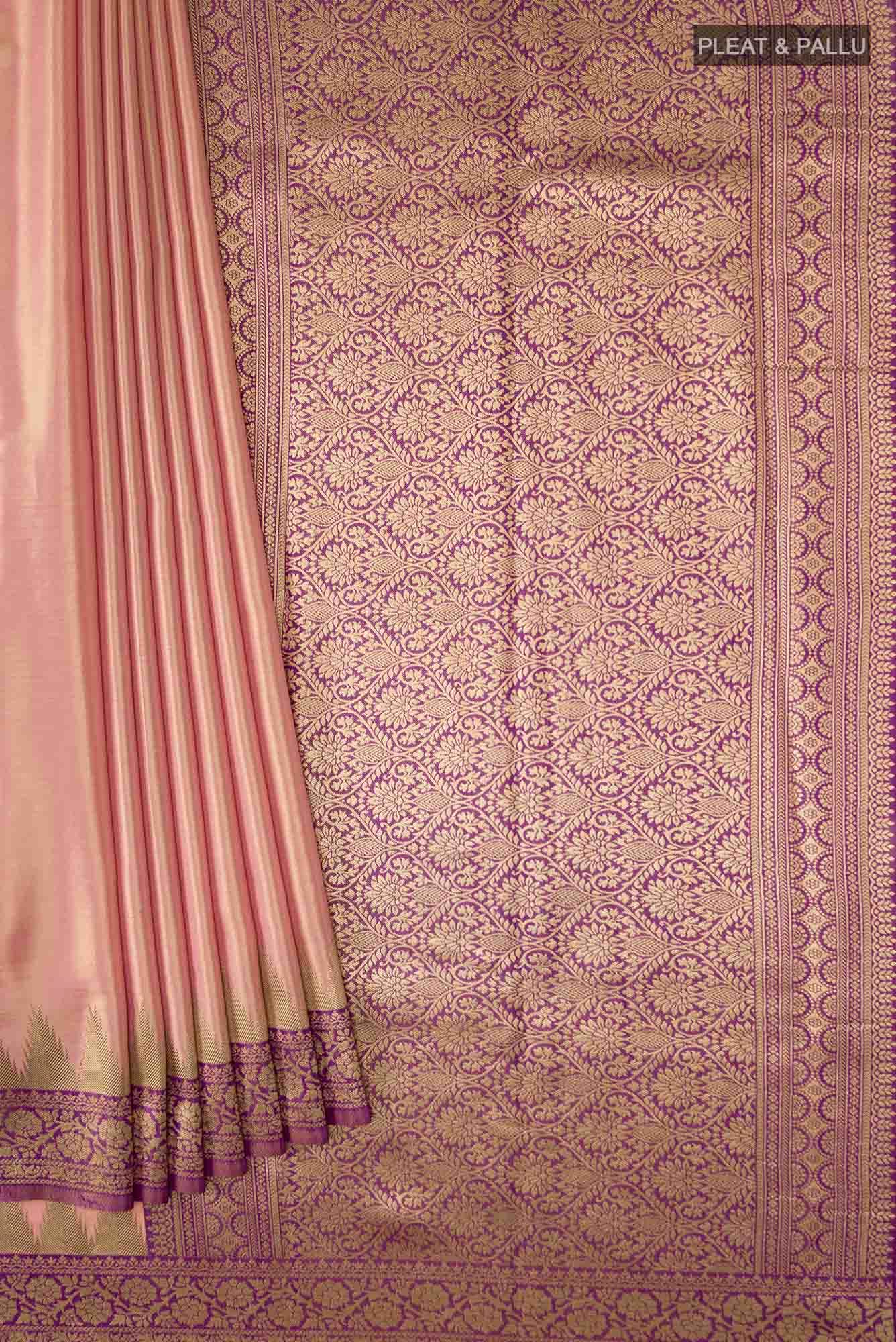 Peach Blended Art Silk Saree